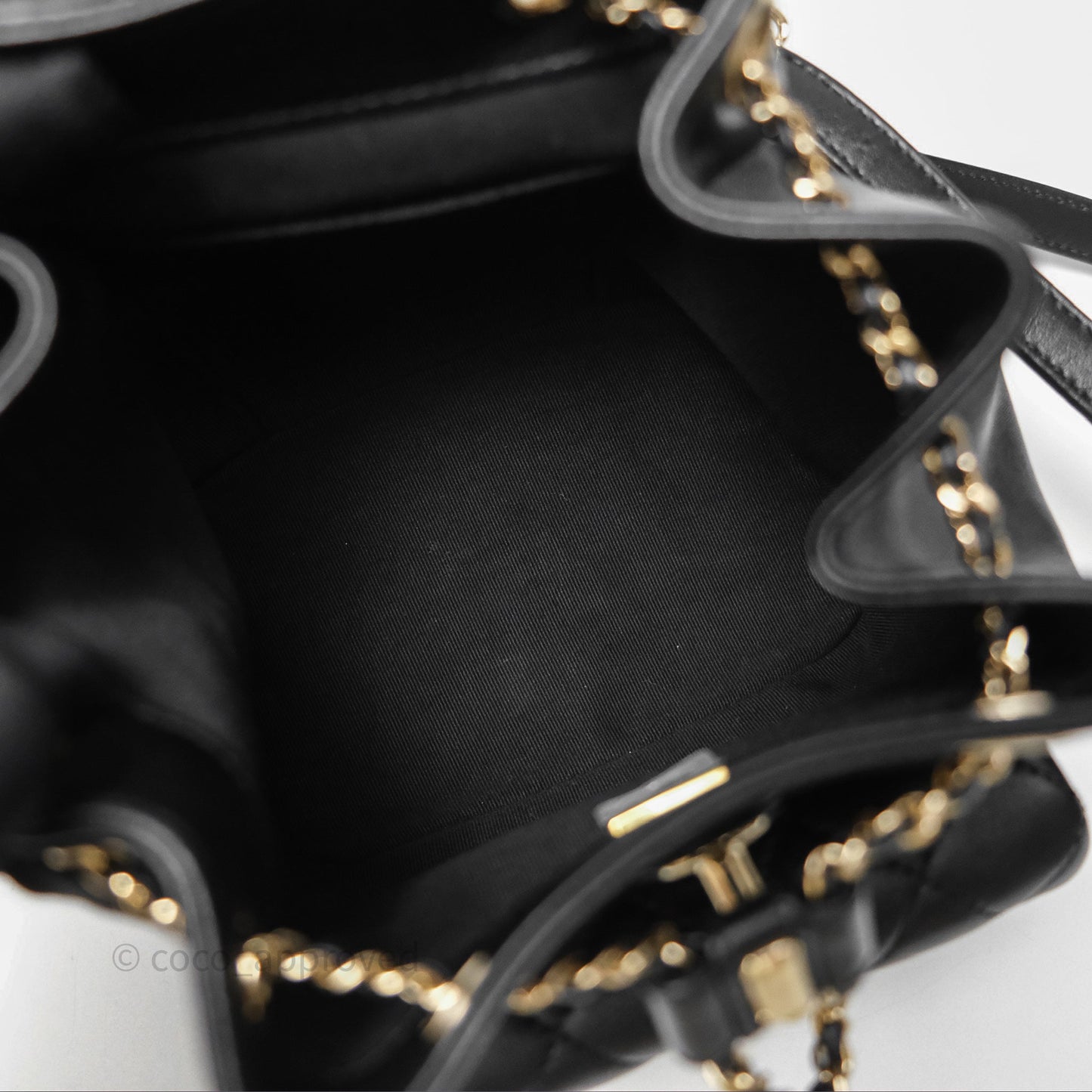 Chanel Small Duma Drawstring Backpack Black Lambskin Gold Hardware