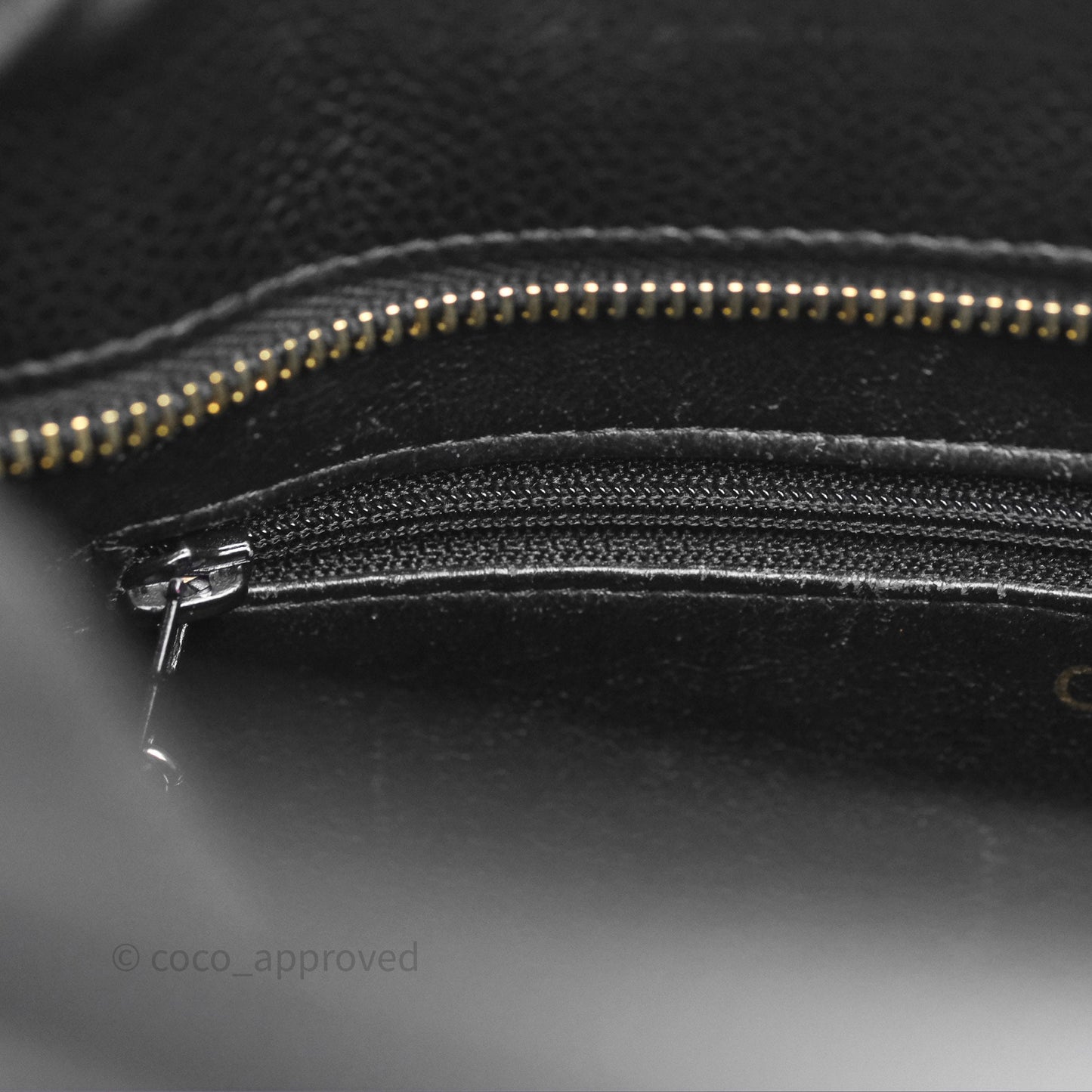 Chanel Vintage Medallion CC Black Caviar Tote Bag Gold Hardware