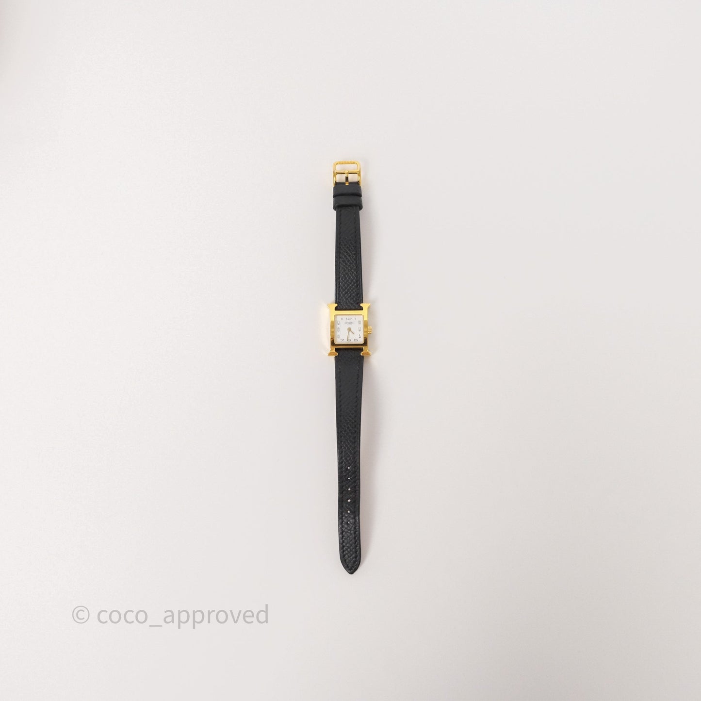 Hermès Heure H TPM Watch Black & Gold Epsom Gold Hardware