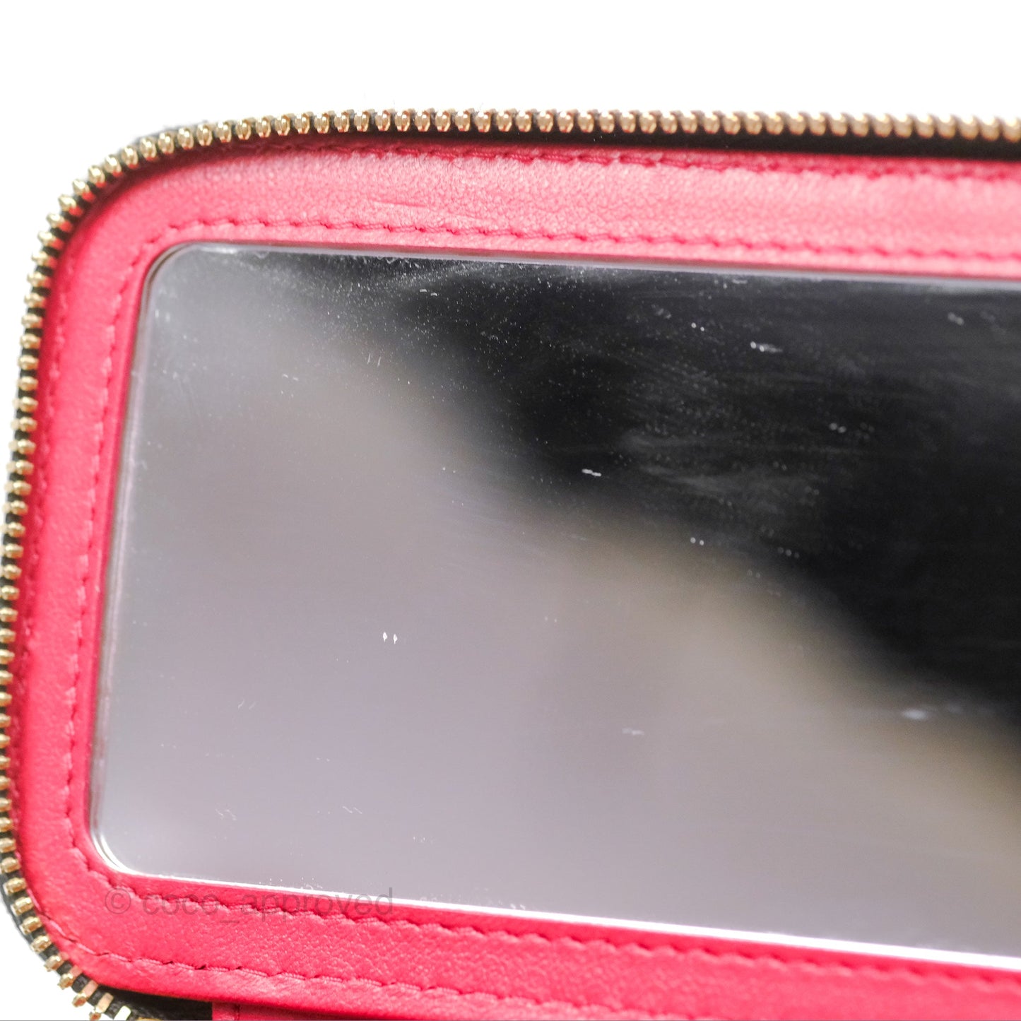 Chanel Quilted Vanity Rectangular with Camellia Adjustable Chain Black Lambskin 23S