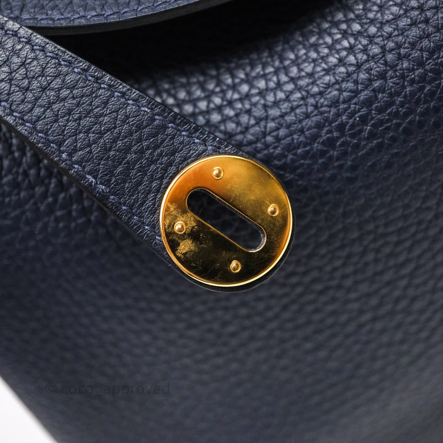 Hermès Lindy 30 Bleu Nuit 2Z Clemence Gold Hardware