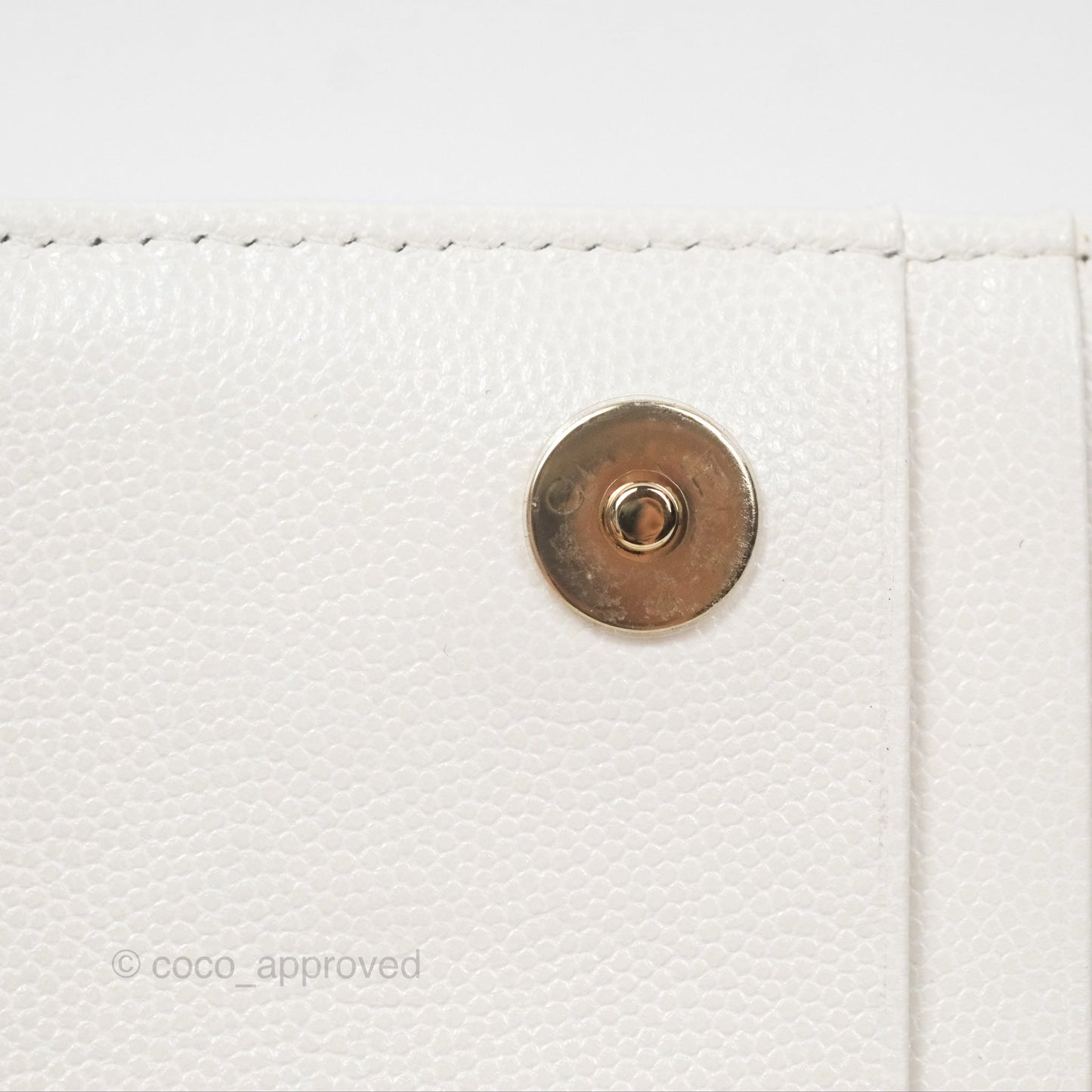 Chanel Quilted Mini Wallet on Chain WOC Ivory Caviar Gold Hardware