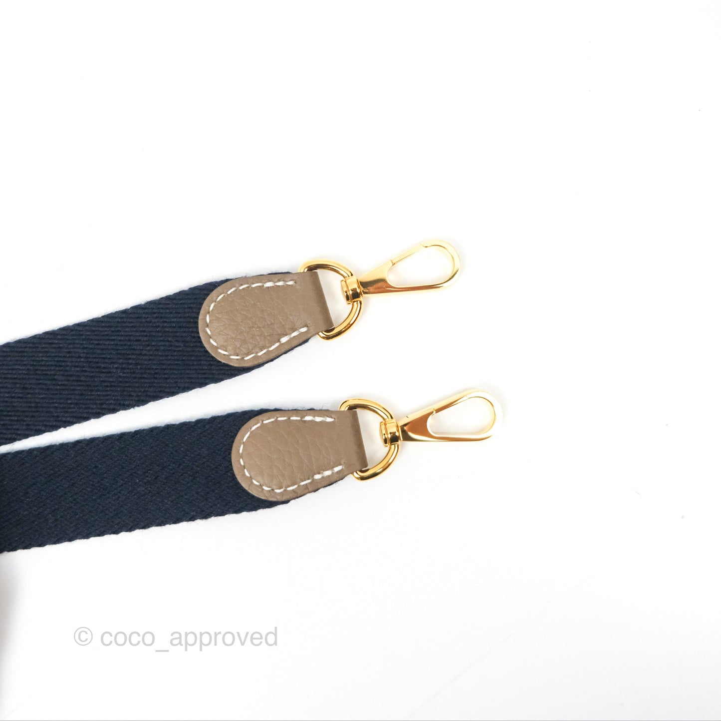 Hermès Mini Evelyne Etoupe Clemence Gold Hardware with Bleu Indigo Strap