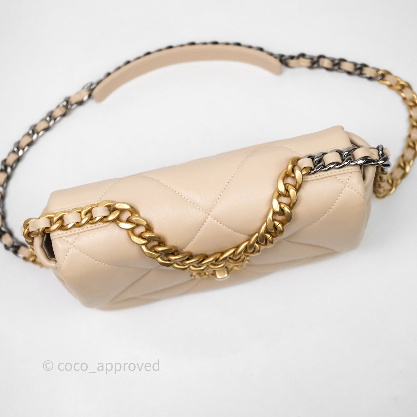 Chanel 19 Small Beige Lambskin Mixed Hardware