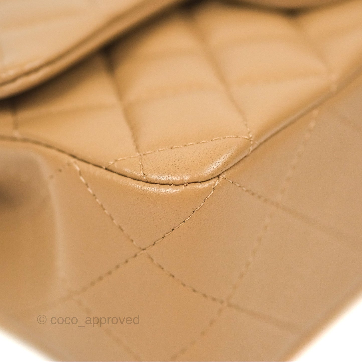 Chanel Top Handle Mini Rectangular Flap Bag Beige Lambskin Aged Gold Hardware