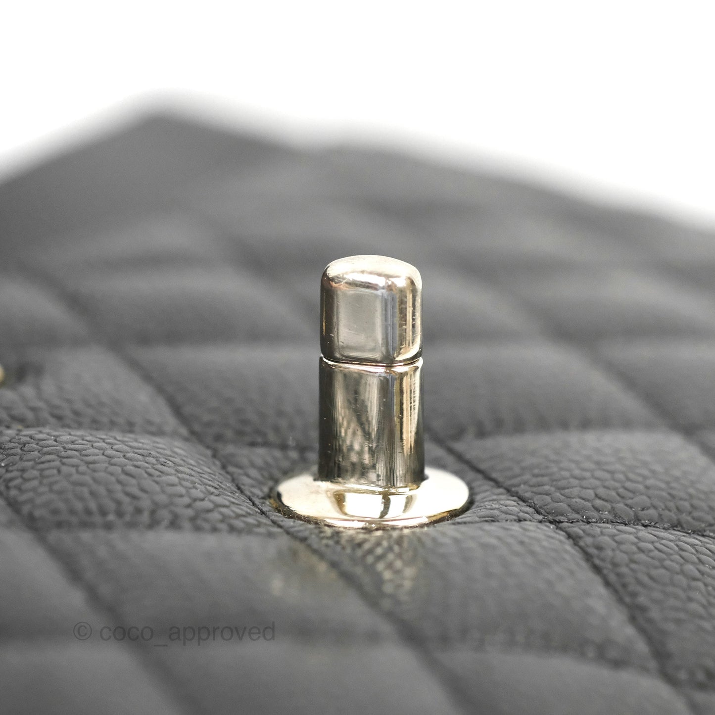 Chanel Classic M/L Medium Flap Quilted Black Caviar Silver Hardware