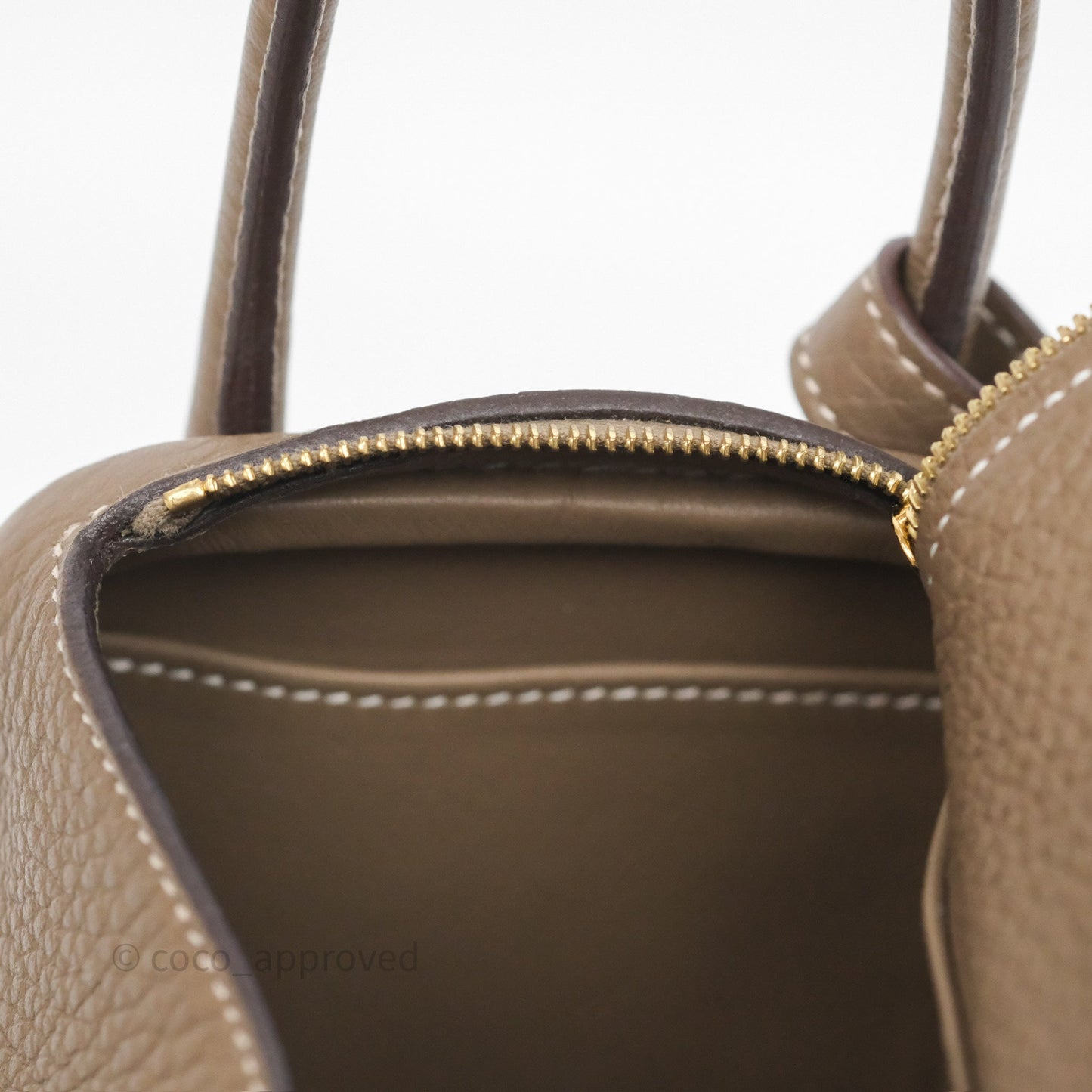 Hermès Mini Lindy 20 Etoupe 18 Clemence Gold Hardware