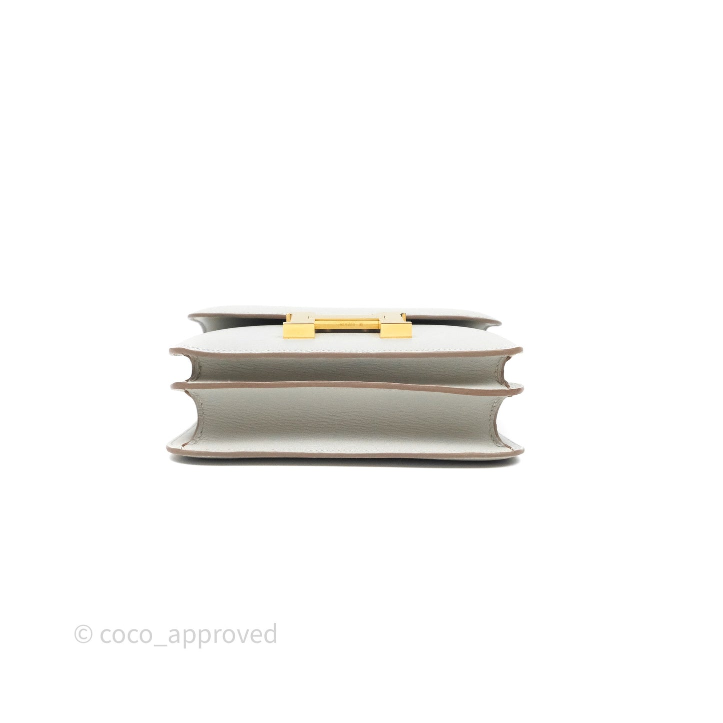 Hermès Constance Mini 18cm Mirror Gris Perle 80 Chevre Mysore Gold Hardware