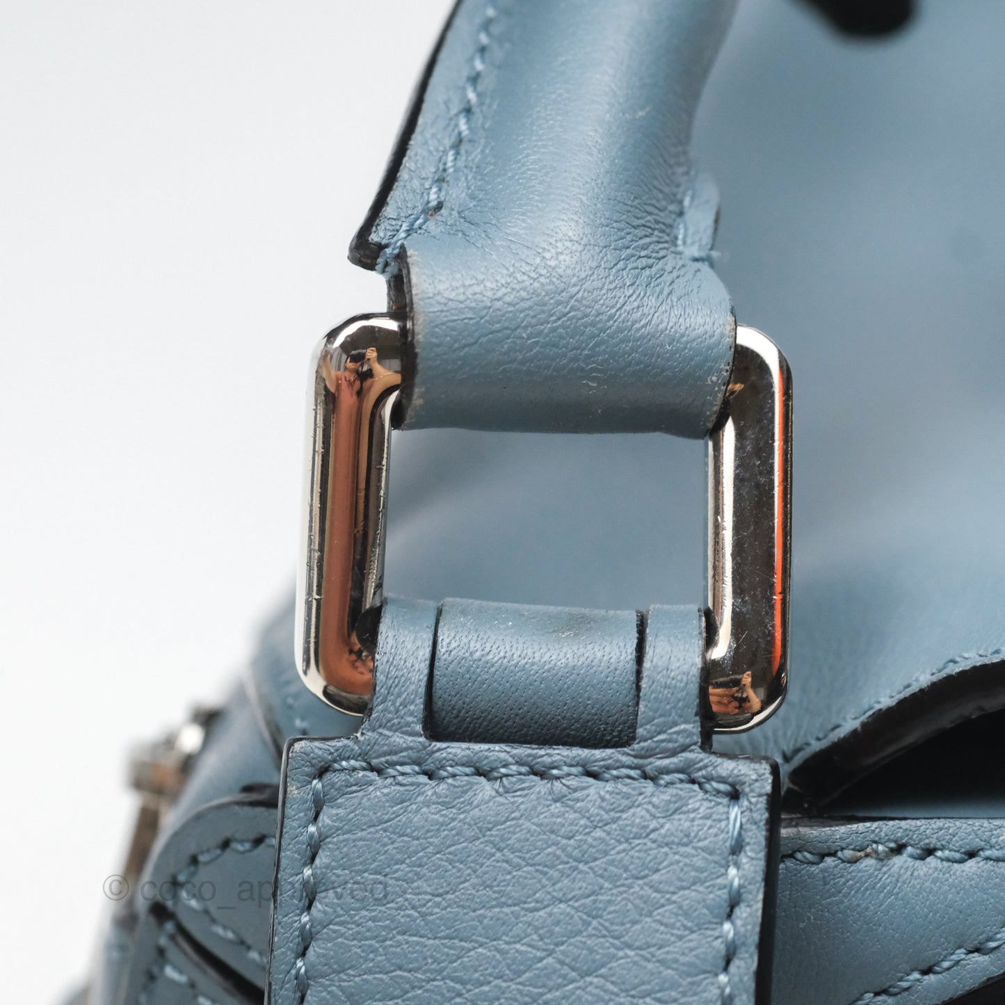 Loewe Small Puzzle Bag Blue Calfskin Silver Hardware