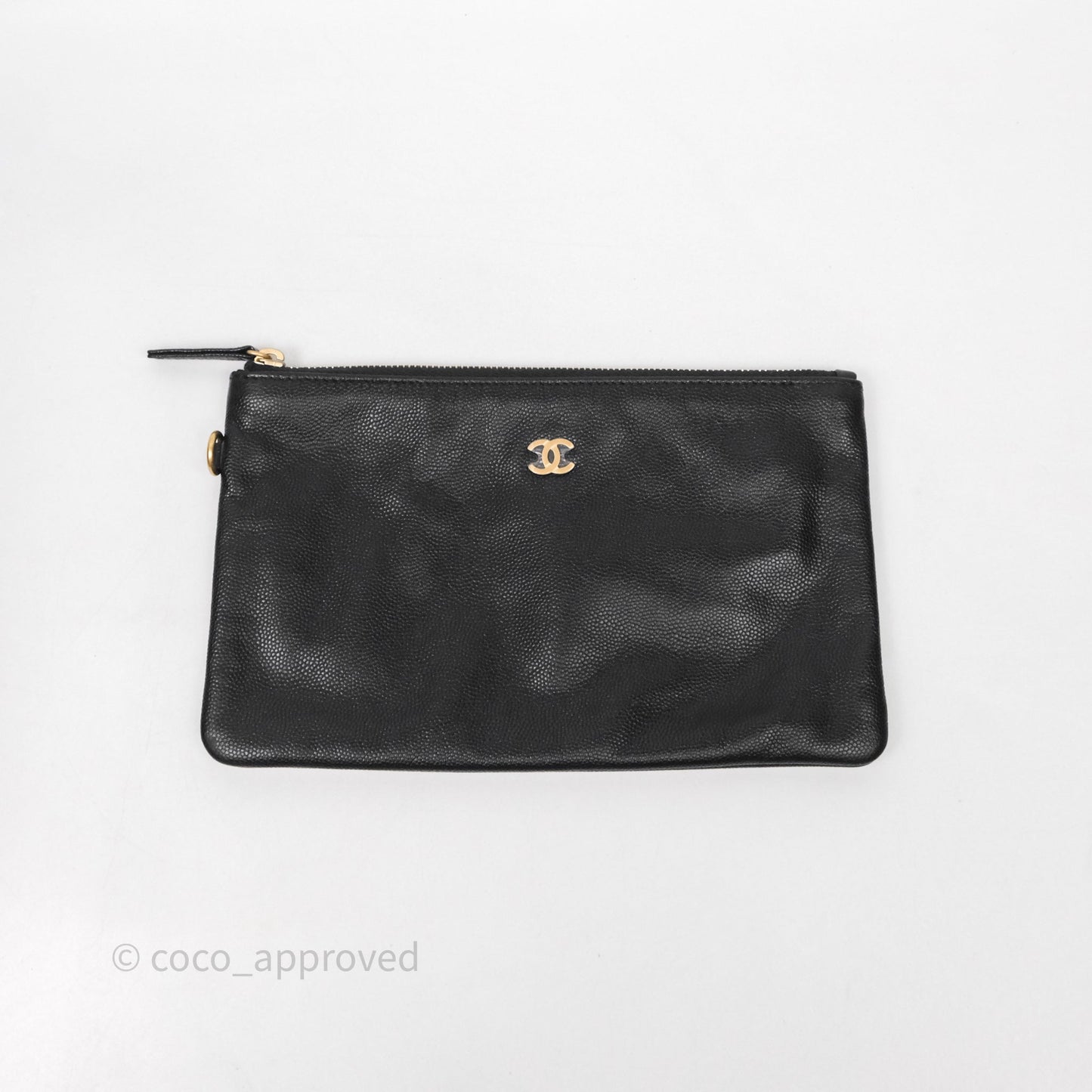 Chanel 25 Medium Black Caviar Aged Gold Hardware