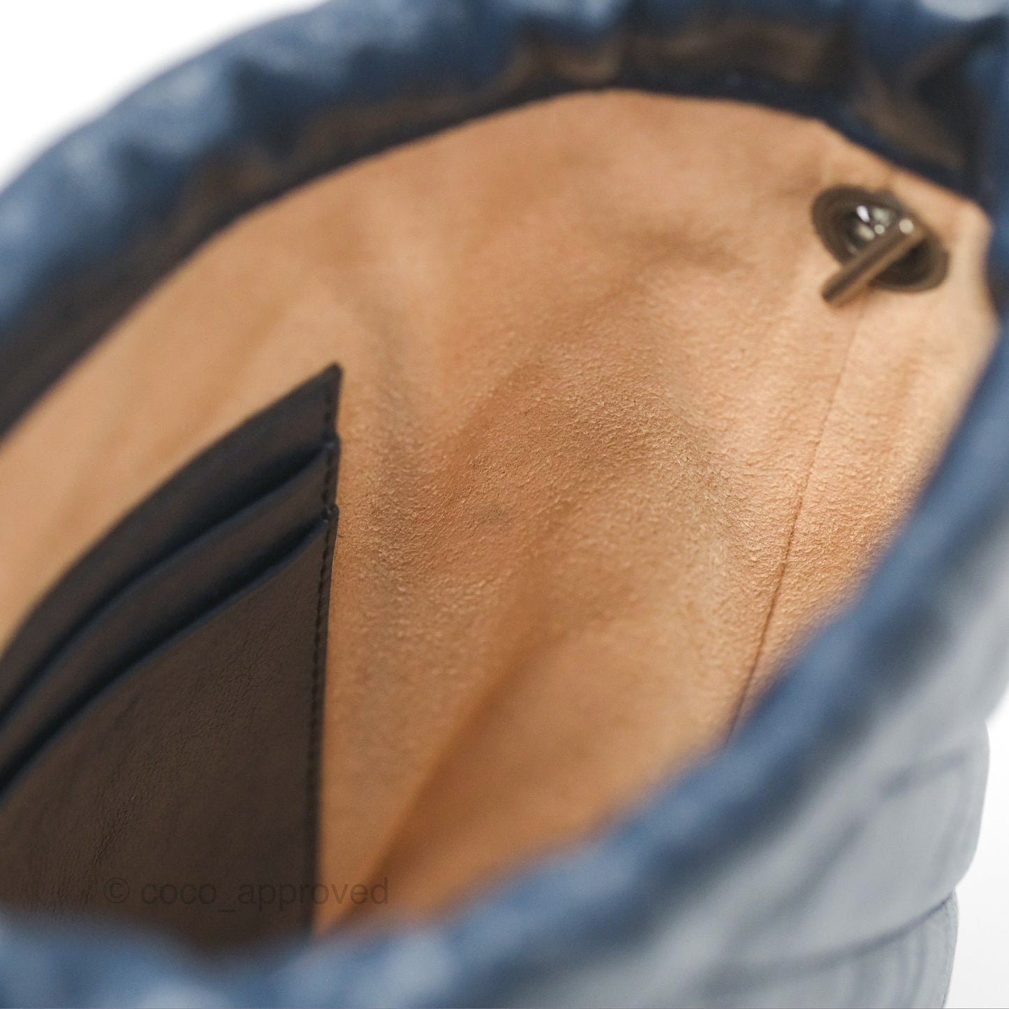 Gucci Mini GG Marmont Leather Bucket Bag Navy