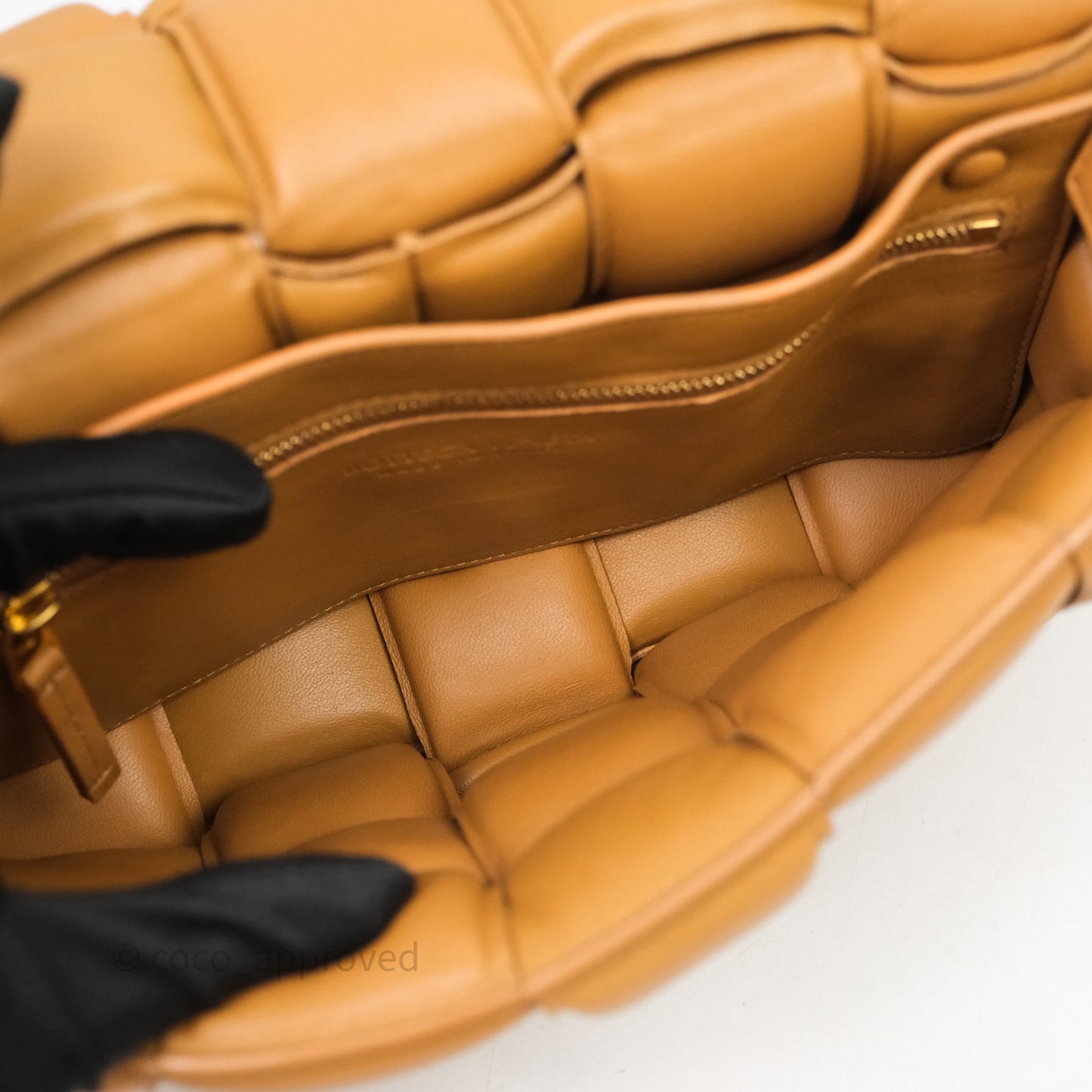 Bottega Veneta Padded Cassette Camel Lambskin