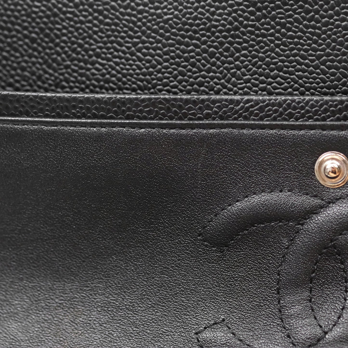 Chanel Classic M/L Medium Flap Quilted Black Caviar Silver Hardware