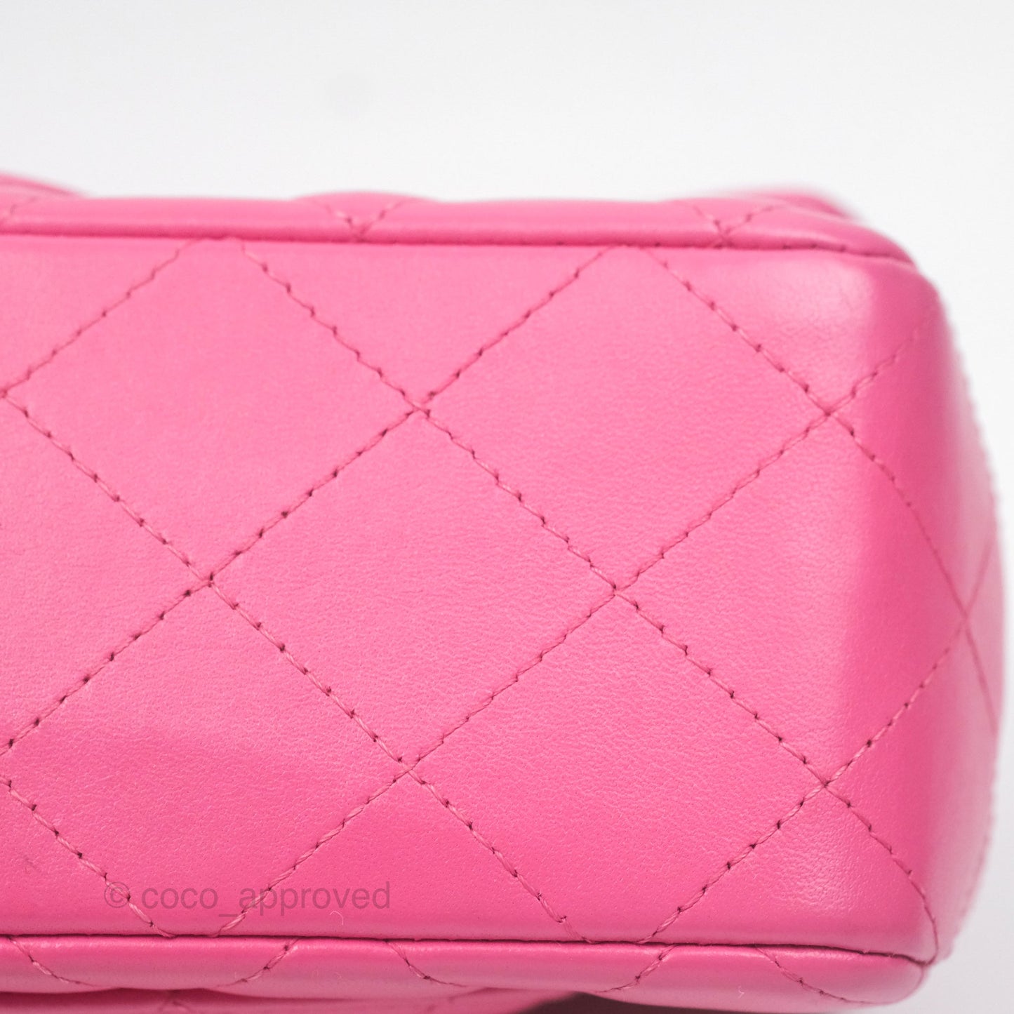 Chanel Quilted Mini Rectangular Flap Pink Lambskin Silver Hardware