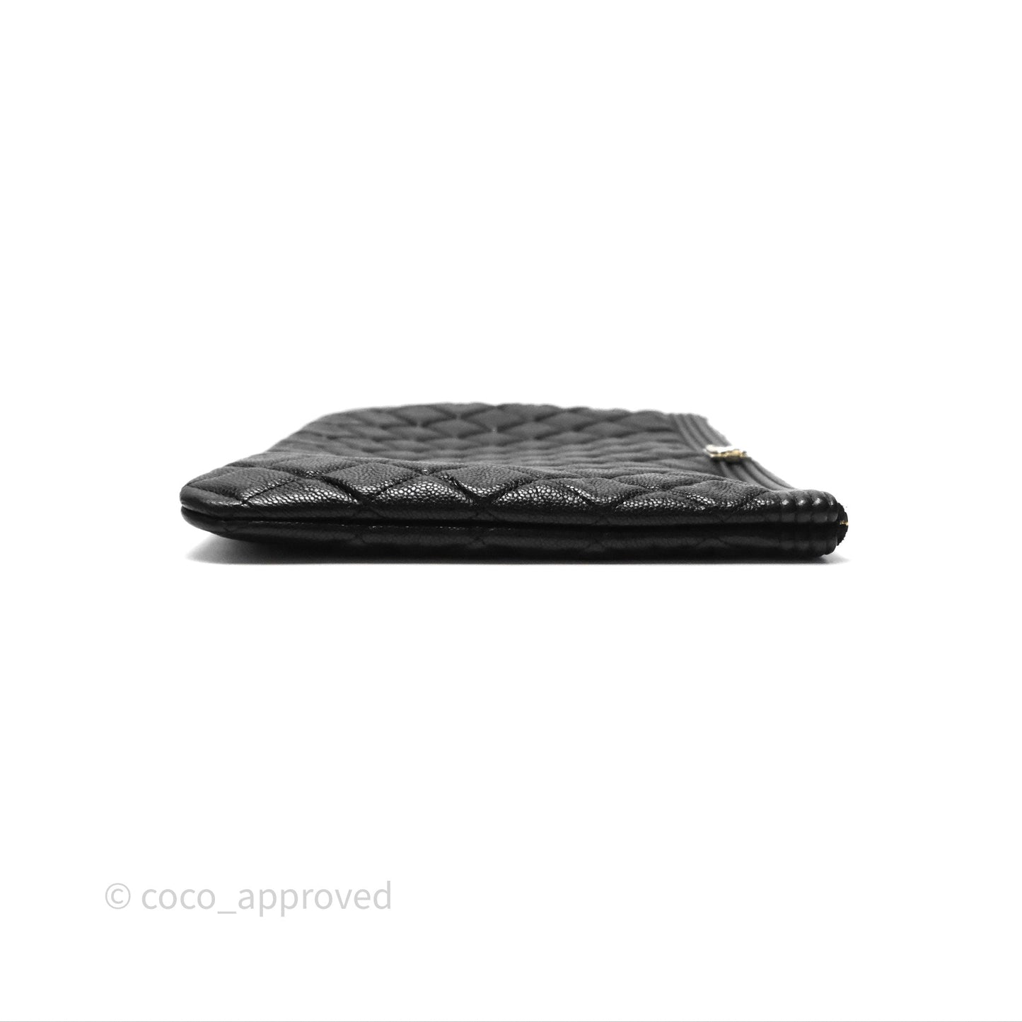 Chanel Medium O Case Boy Black Caviar Gold Hardware