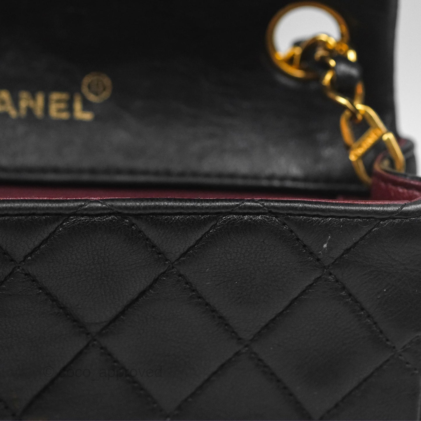 Chanel Vintage Mini Square Black Lambskin 24K Gold Hardware