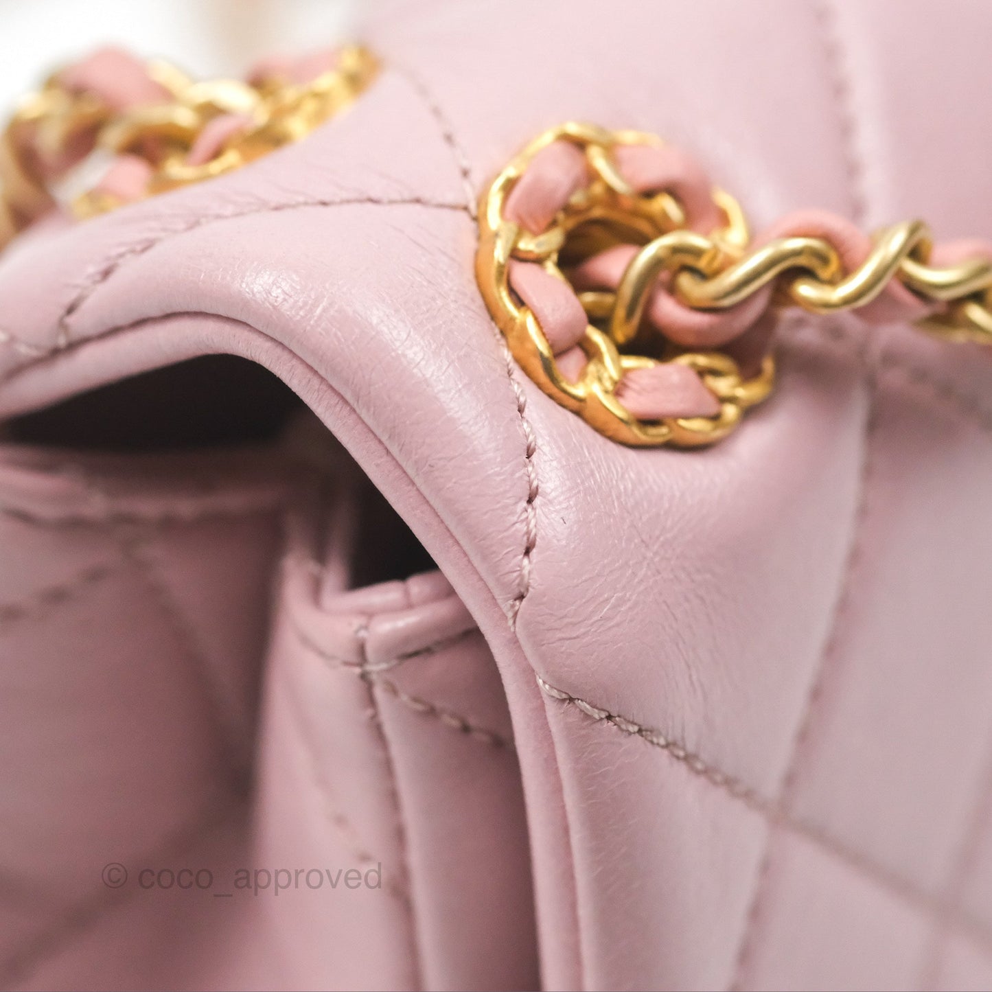Chanel Flap Bag Dusty Pink Lambskin Aged Gold Hardware 24P