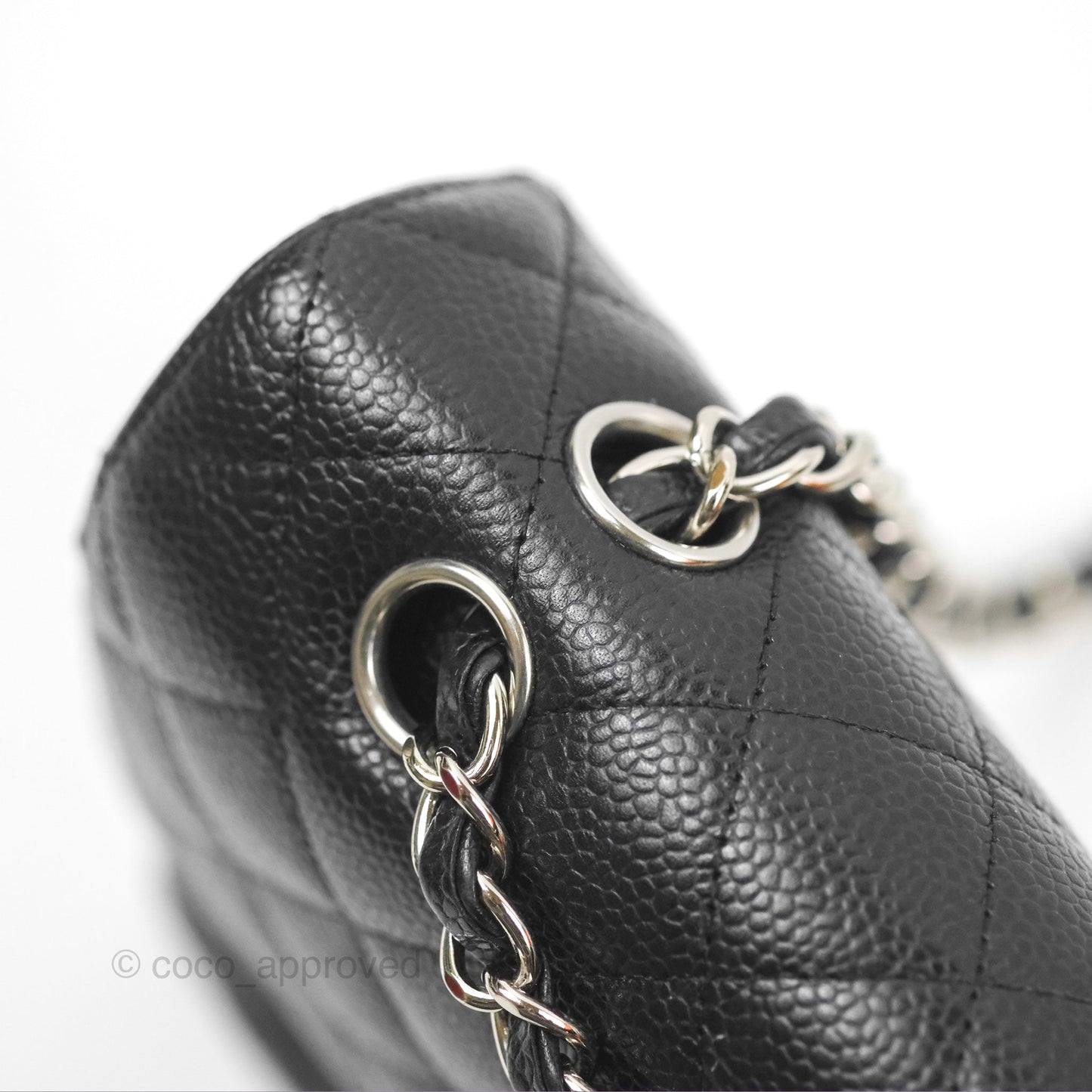 Chanel Classic M/L Medium Flap Quilted Black Caviar Silver Hardware