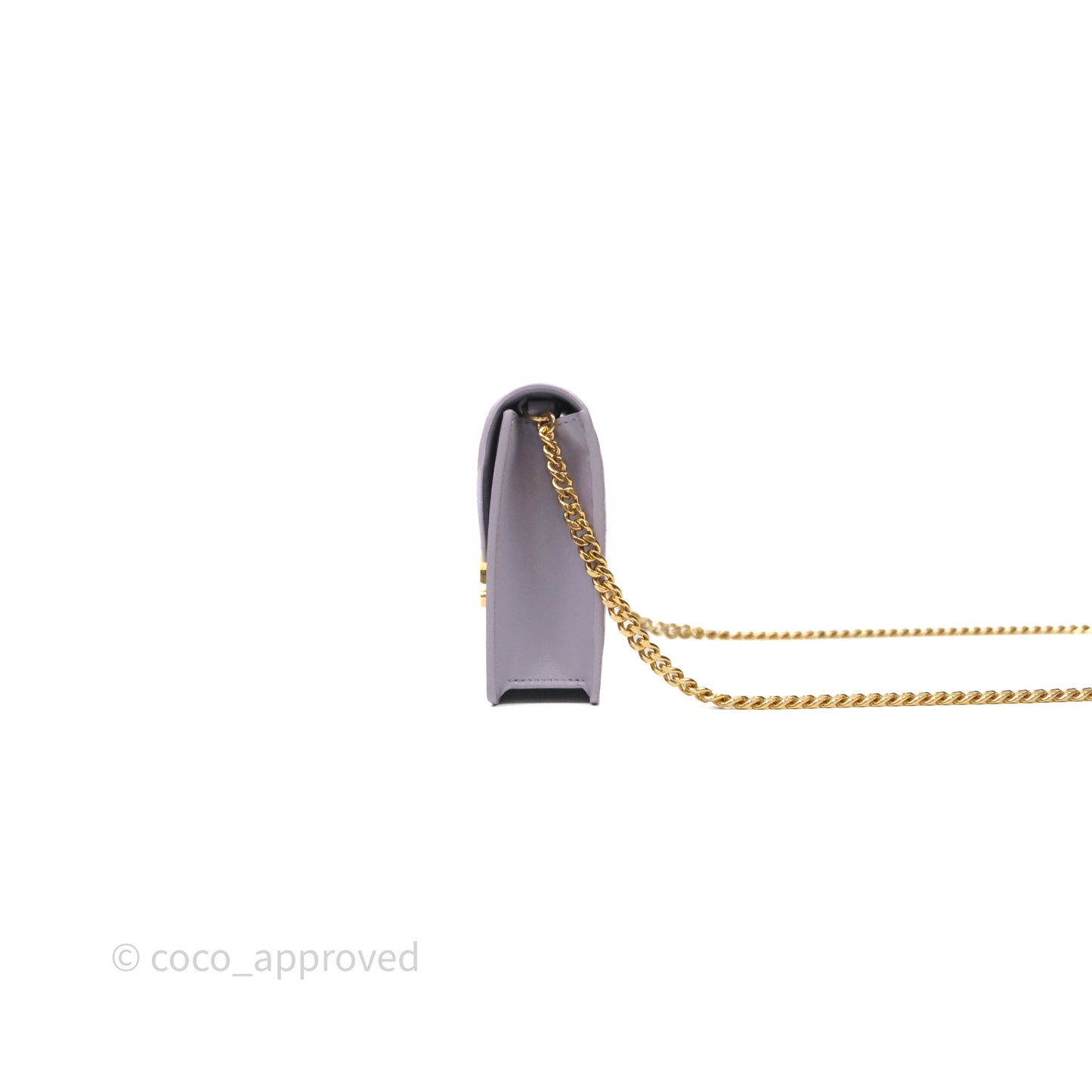 Celine Margo Wallet On Chain in Purple lavender Shiny Calfskin