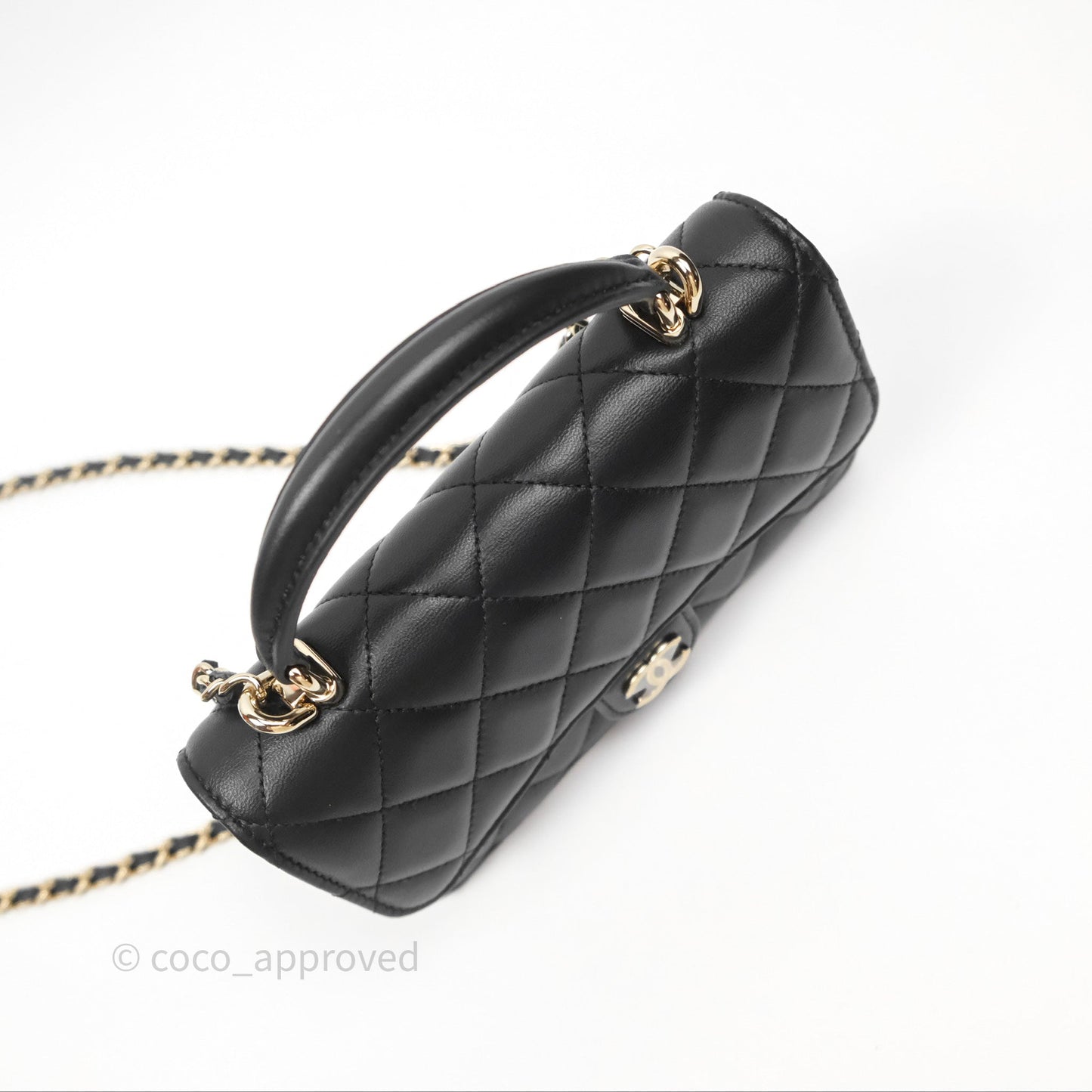 Chanel Top Handle Mini WOC Black Lambskin Gold Hardware