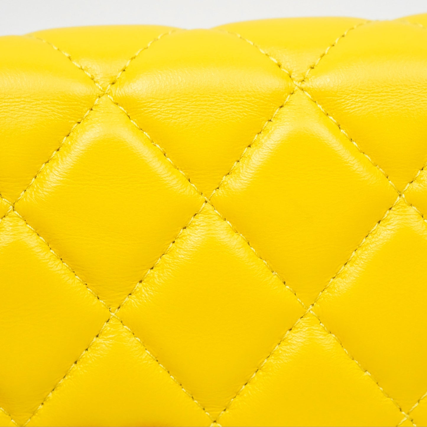 Chanel Lacquered Chain Mini WOC Yellow Lambskin