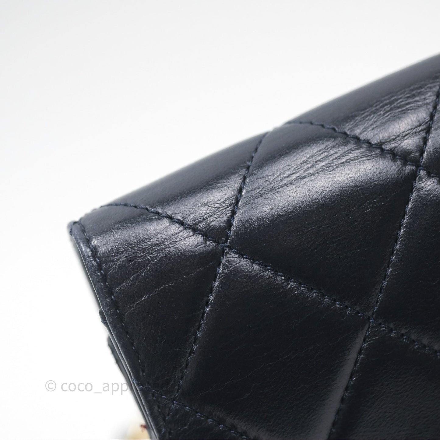 Chanel Golden Class Wallet on Chain WOC Navy Lambskin Gold Hardware
