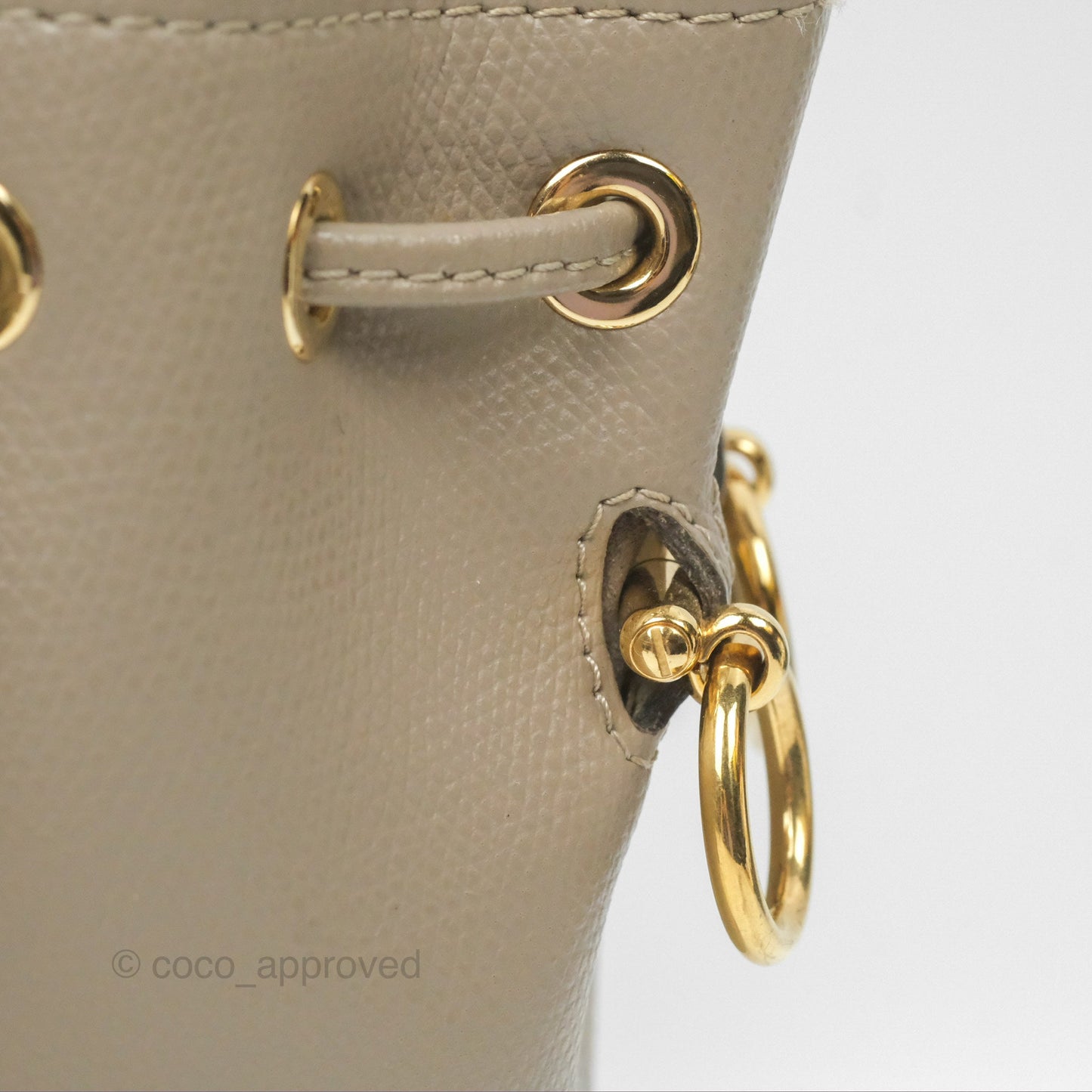 Fendi Mini Mon Tresor Bucket Bag Tortora Grained Calfskin