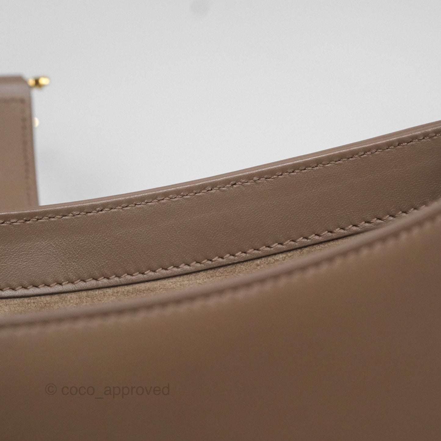 Saint Laurent Le 5 À 7 Taupe Calfskin Bronze Brass Hardware