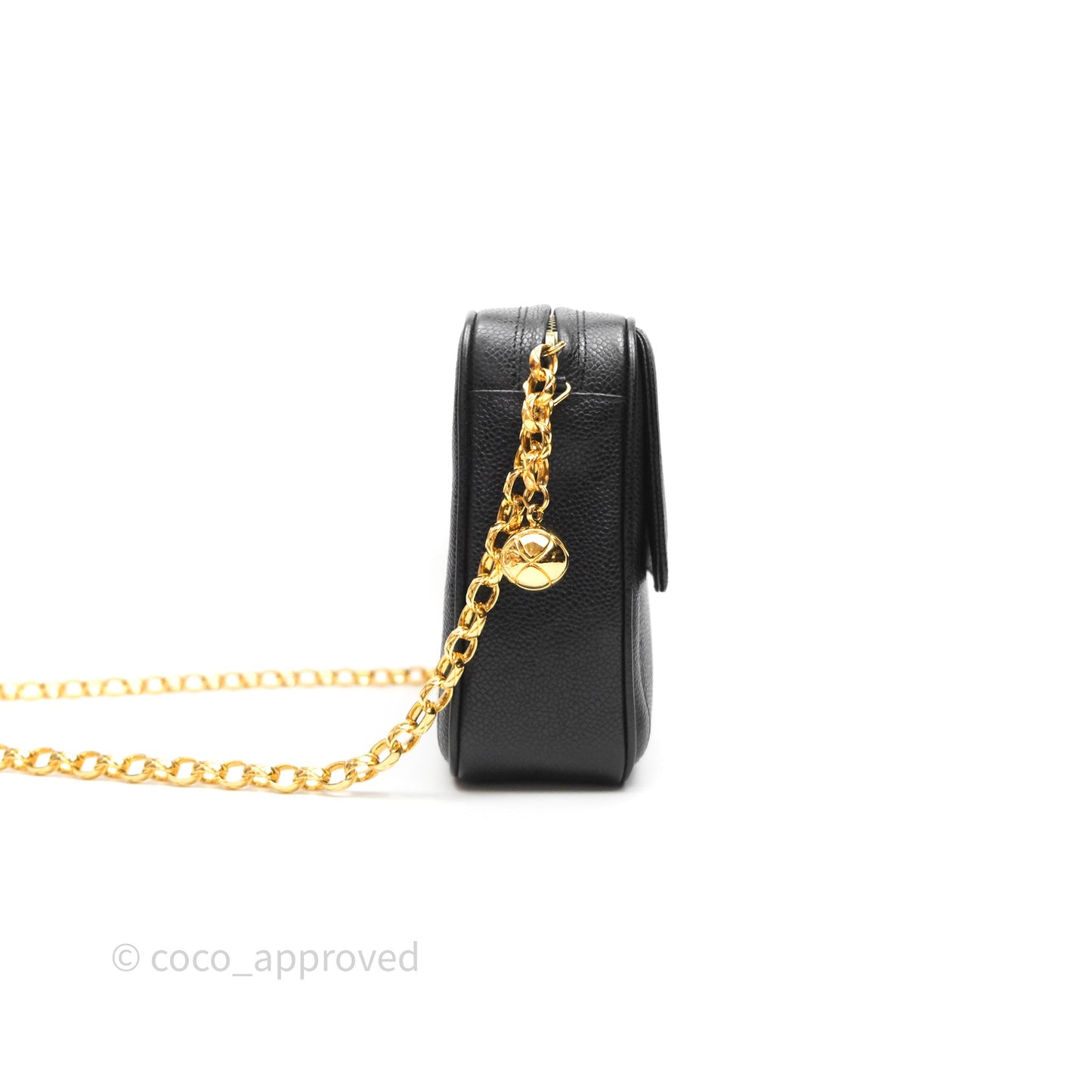 Chanel Vintage CC Camera Bag Black Caviar 24 Gold Hardware