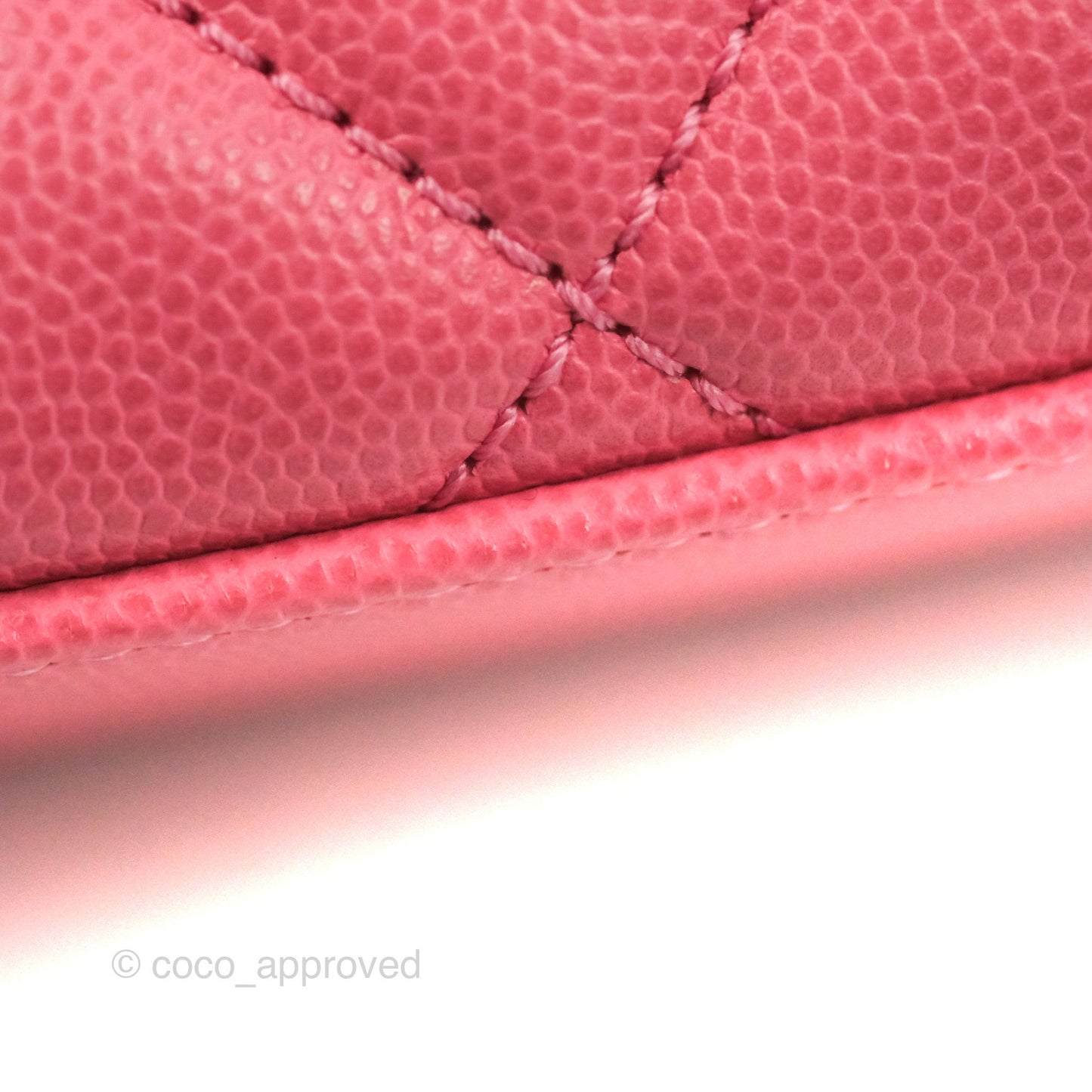 Chanel Small Coco Handle Quilted Pink Caviar Aged Gold Hardware Lizard Embossed Handle