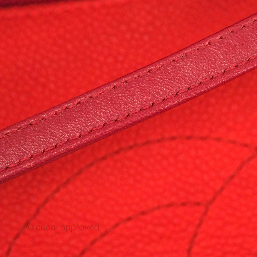 Chanel Country Chic Messenger Flap Bag Red Matte Caviar Ruthenium Hardware