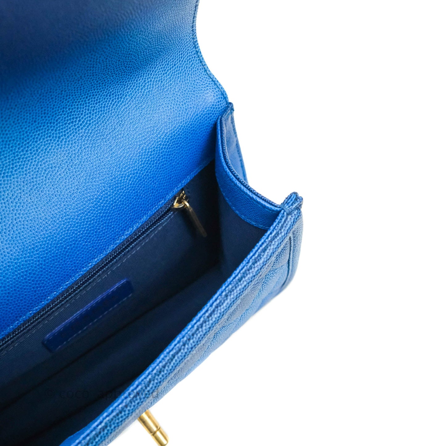 Chanel Quilted Sunset On The Sea Blue Flap Bag Caviar Aged Gold Hardware