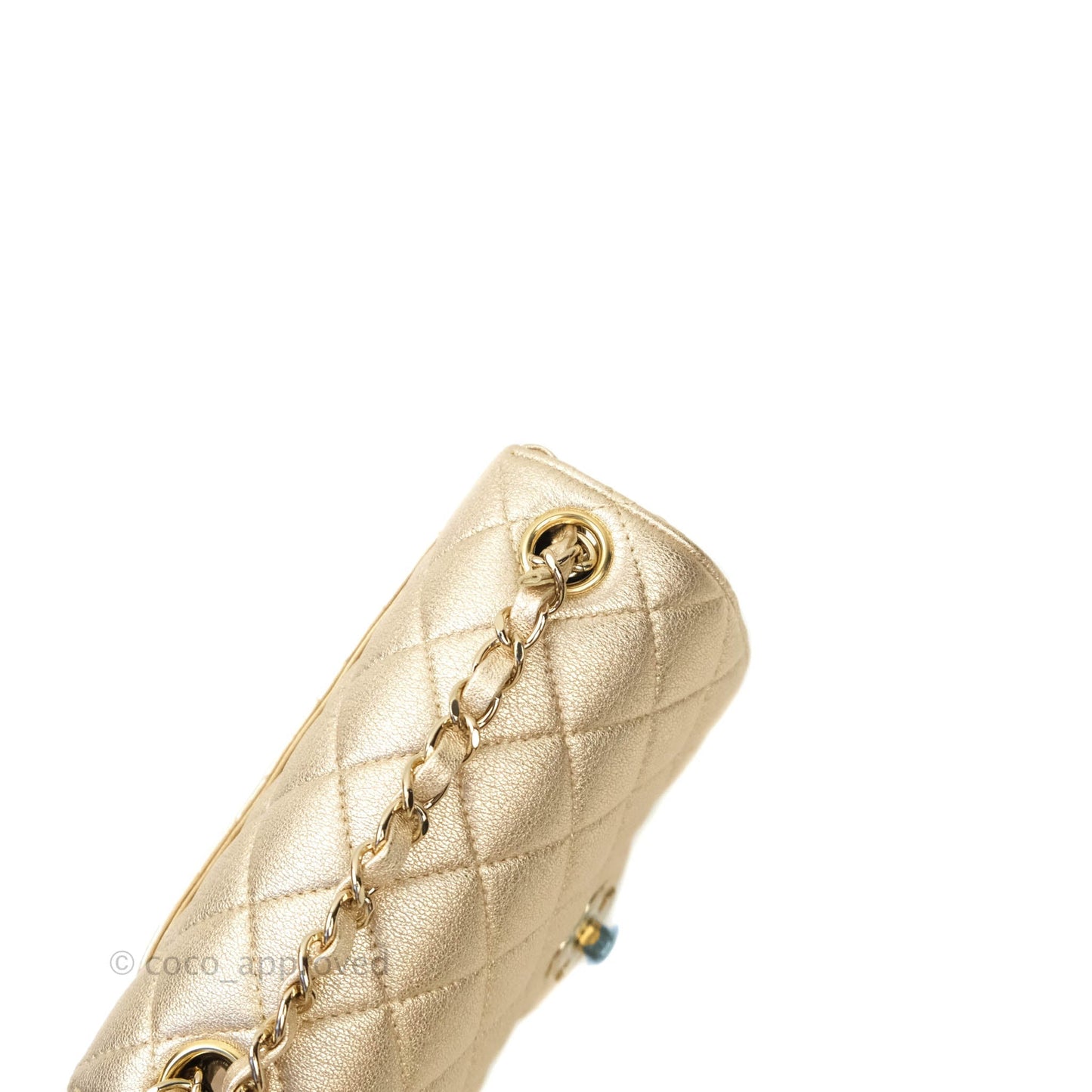 Chanel Classic Quilted Mini Square Gold Lambskin Gold Hardware 21P