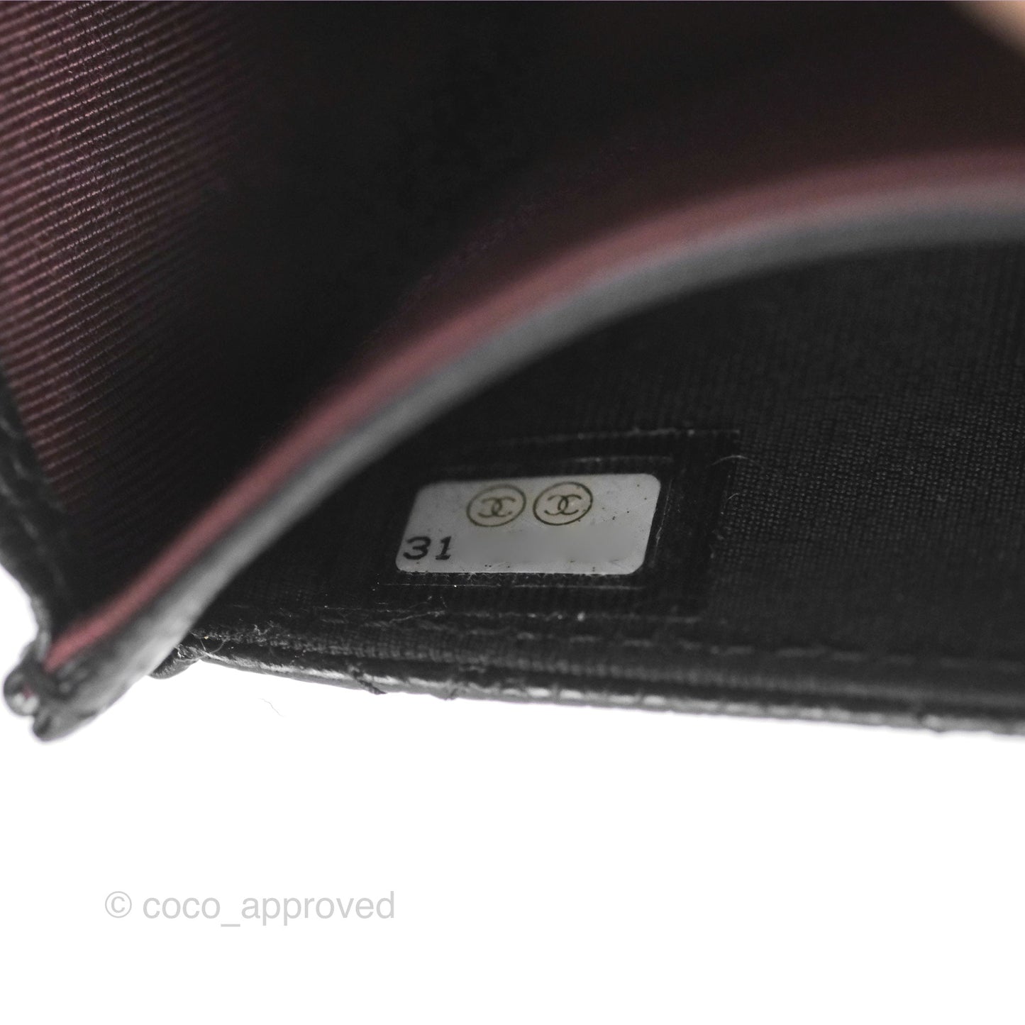 Chanel Quilted Flap Card Holder Black Caviar Silver Hardware