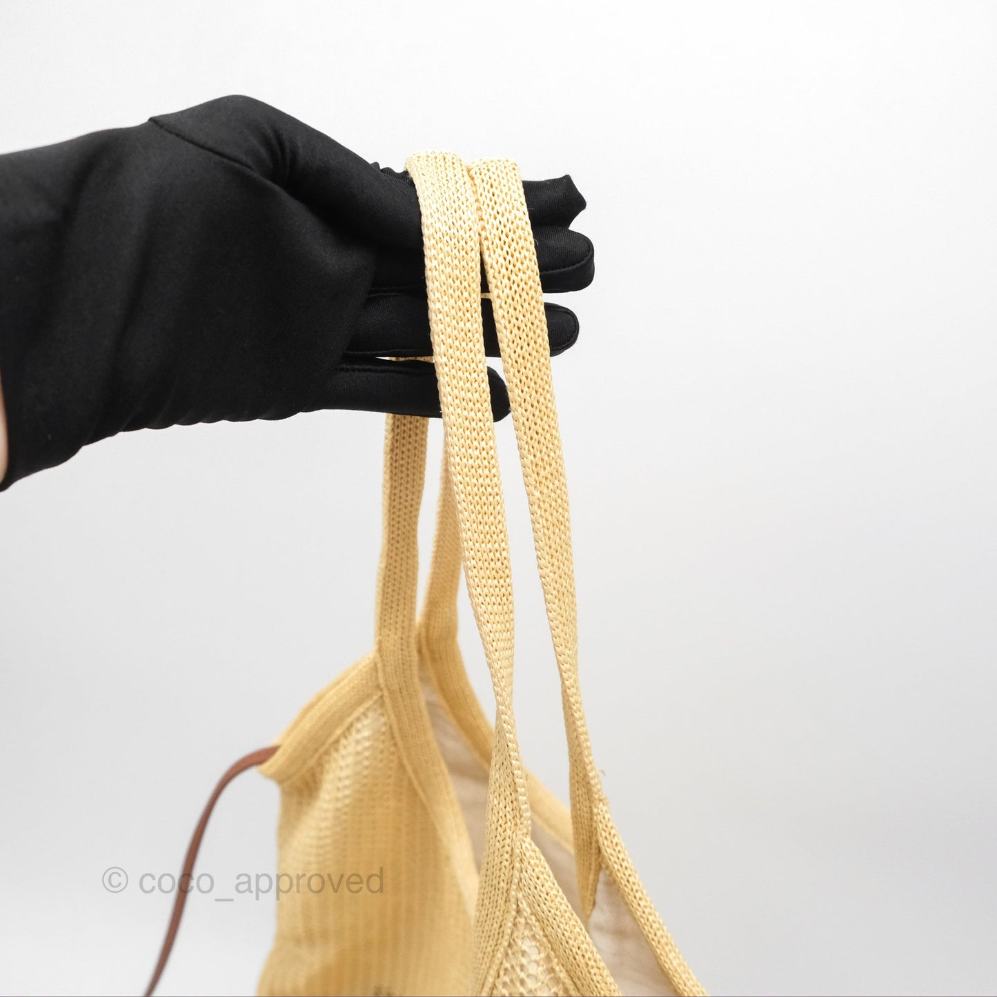 Miu Miu Woven Fabric Tote Bag Natural