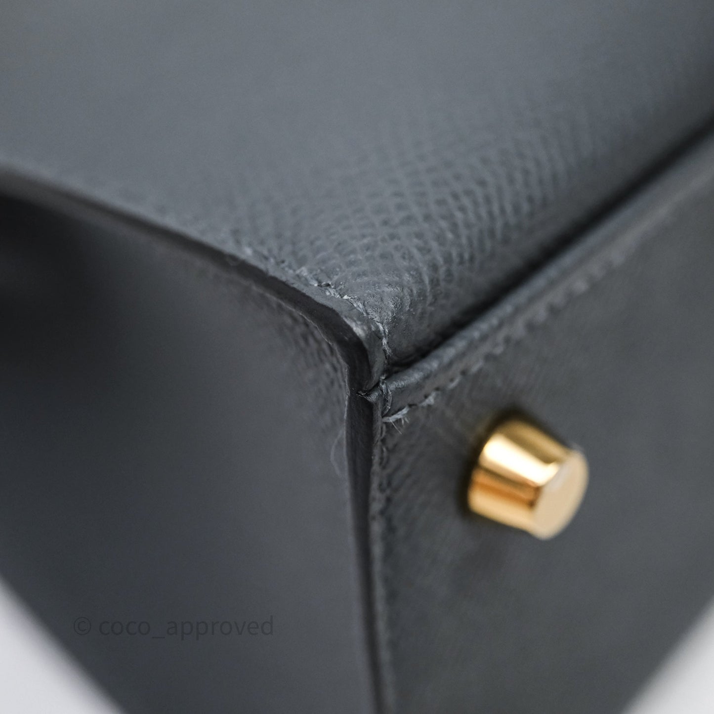 Hermès Kelly 25 Gris Meyer 0L Epsom Light Gold Hardware