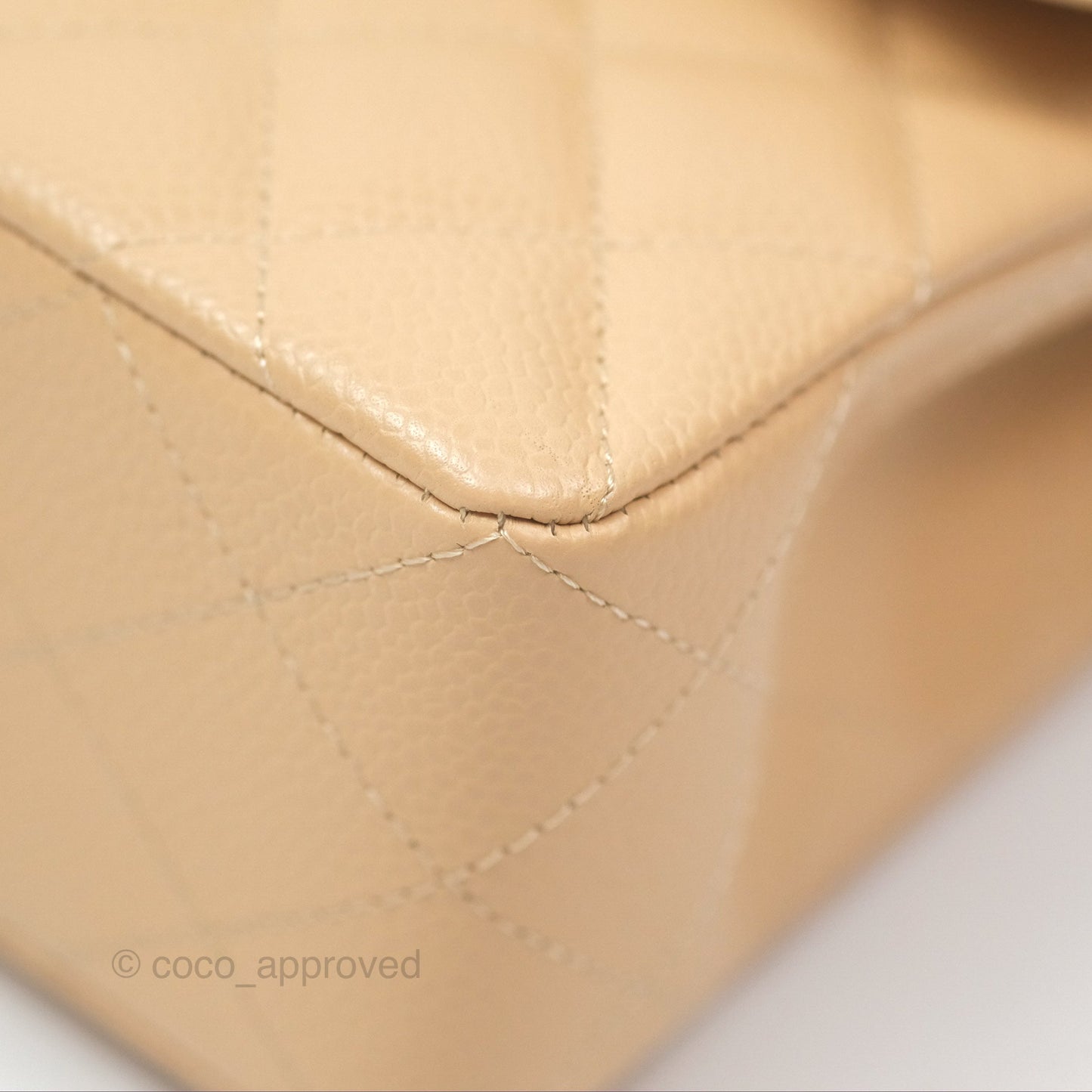 Chanel Classic Small S/M Quilted Flap Beige Caviar Gold Hardware