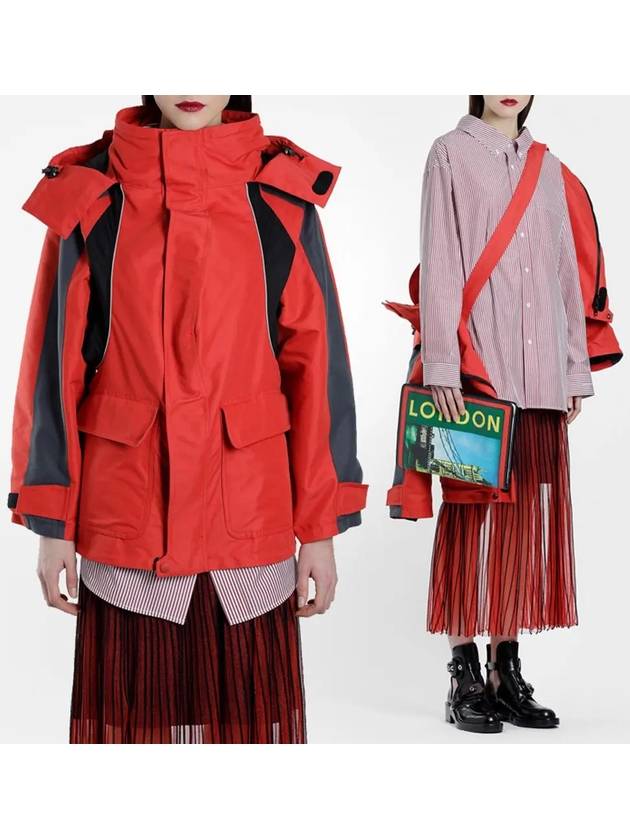 Luxury Balenciaga Swing Zip-Up Jacket Red