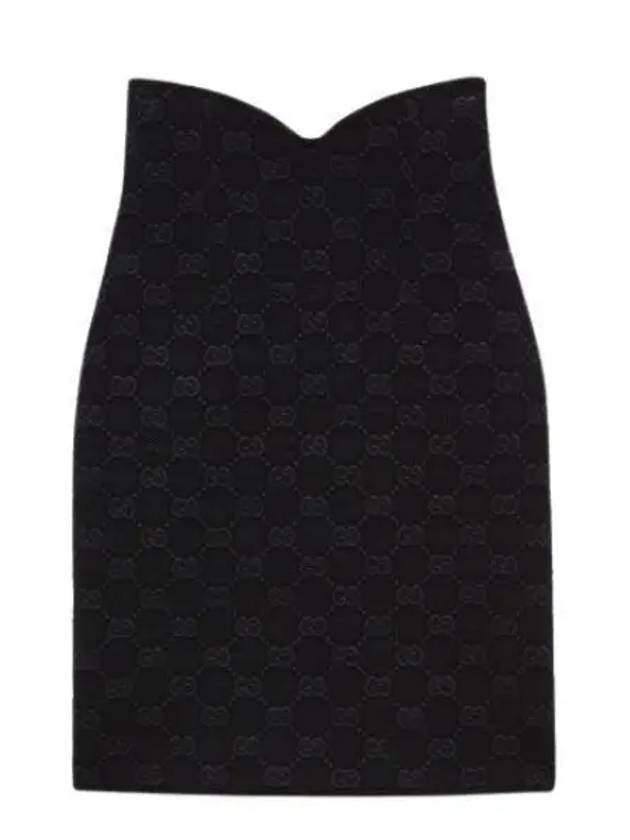 Luxury Gucci Trending 2025 Women's GG Crepe Viscose Pencil Skirt Black