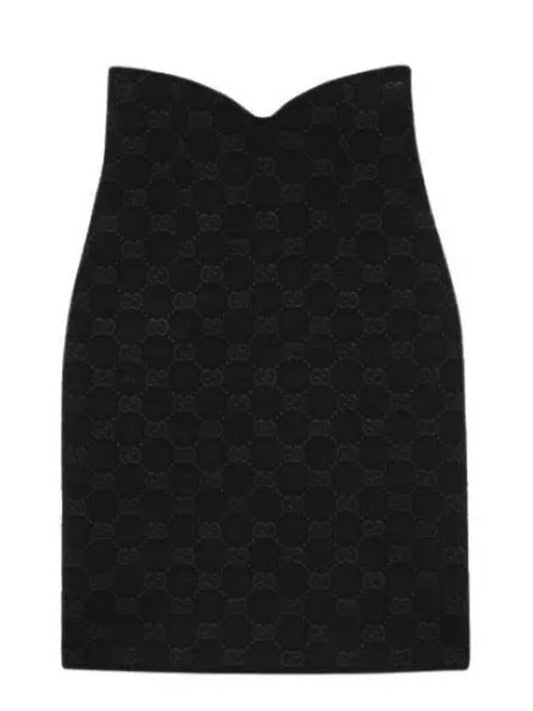 Luxury Gucci Trending 2025 Women's GG Crepe Viscose Pencil Skirt Black