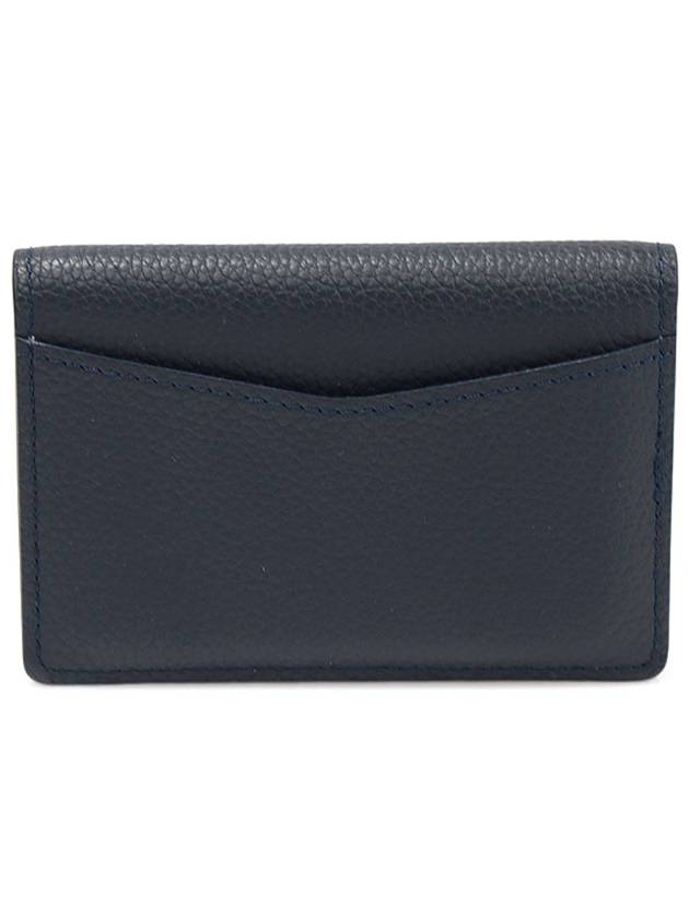 Luxury Saint Laurent M69979 Ink Blue Grain Calfskin LV Aerogram Pocket Organizer Card Holder