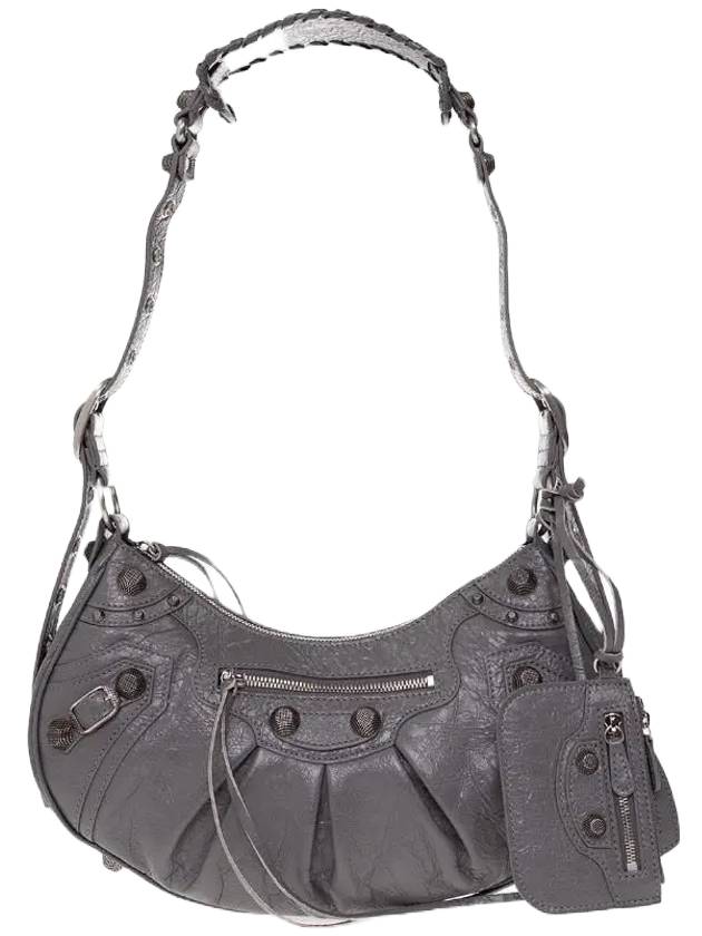 Luxury Balenciaga Le Cagole Small Leather Shoulder Bag Grey