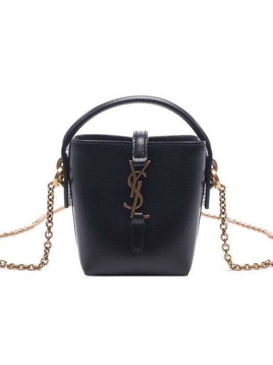 Luxury Saint Laurent Le 37 Micro Bucket Bag Black