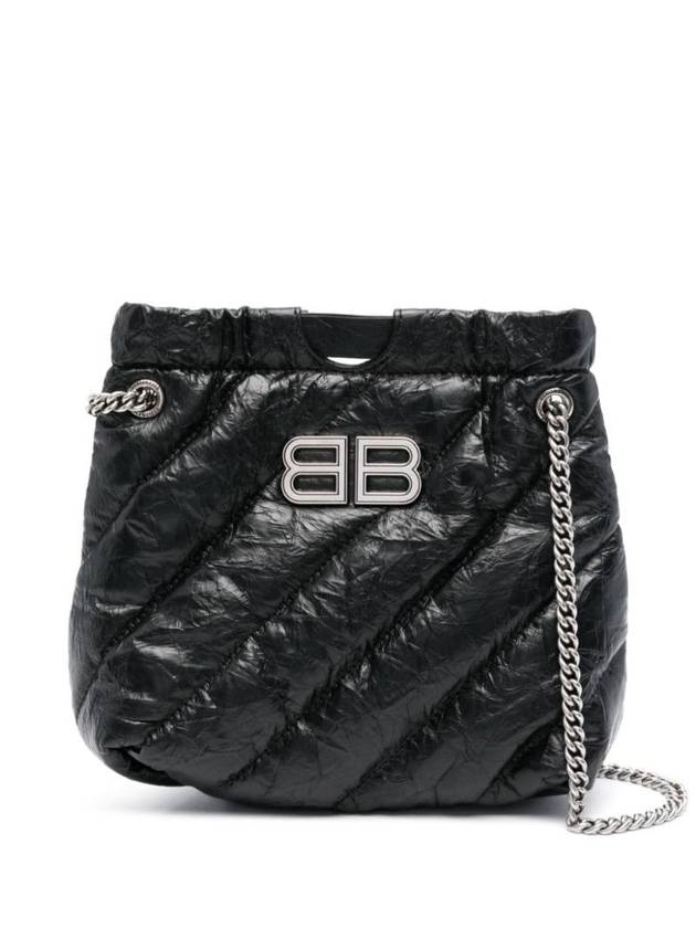 Luxury Balenciaga Extra Small Crush Tote Bag Black
