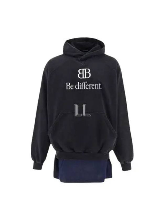 Luxury Balenciaga BB Logo Hoodie Black