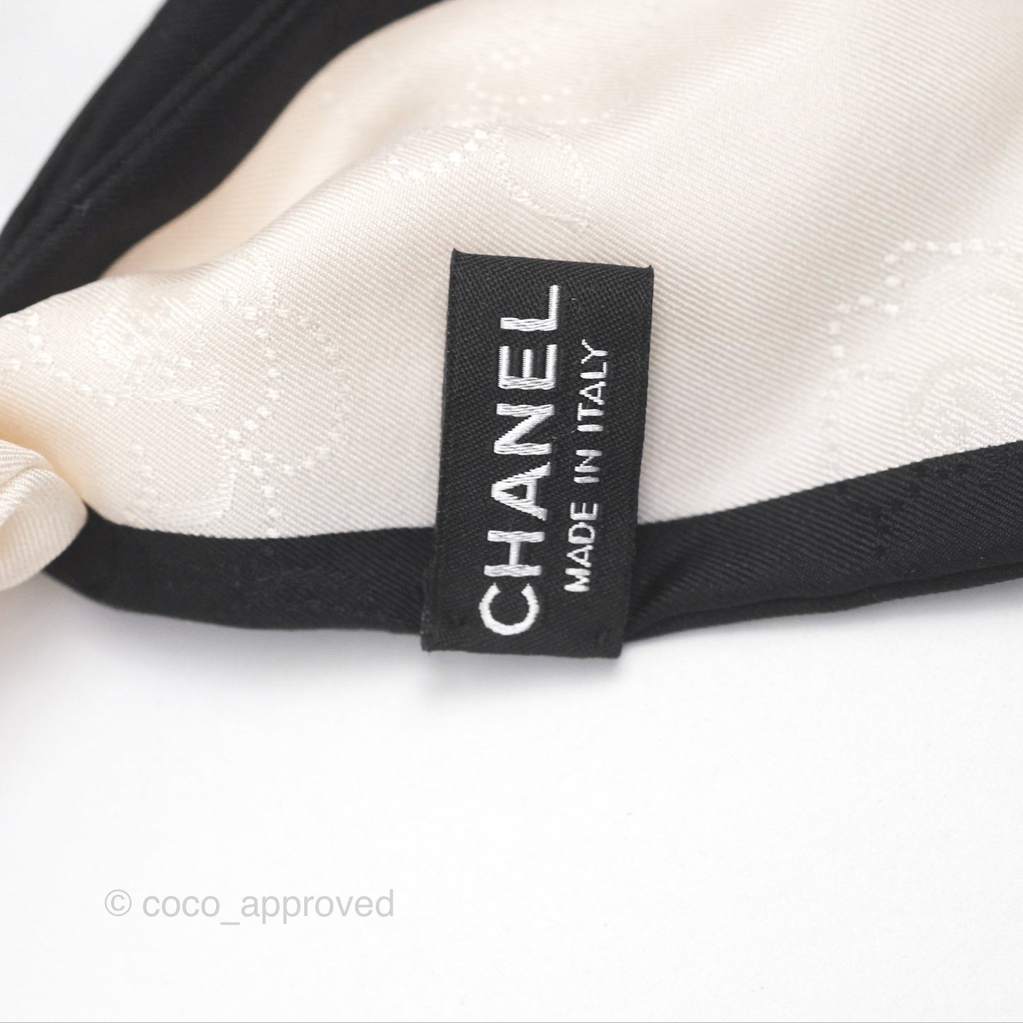 Chanel Bow Silk Hair Accessory Ivory & Black
