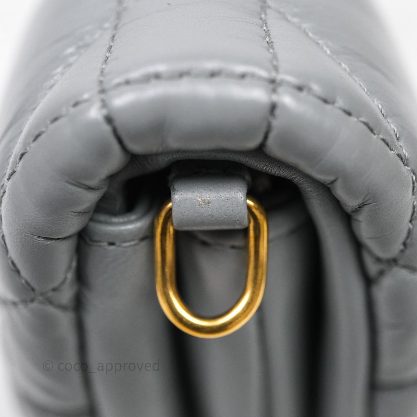 Christian Dior Mini Caro Bag Grey Macrocannage