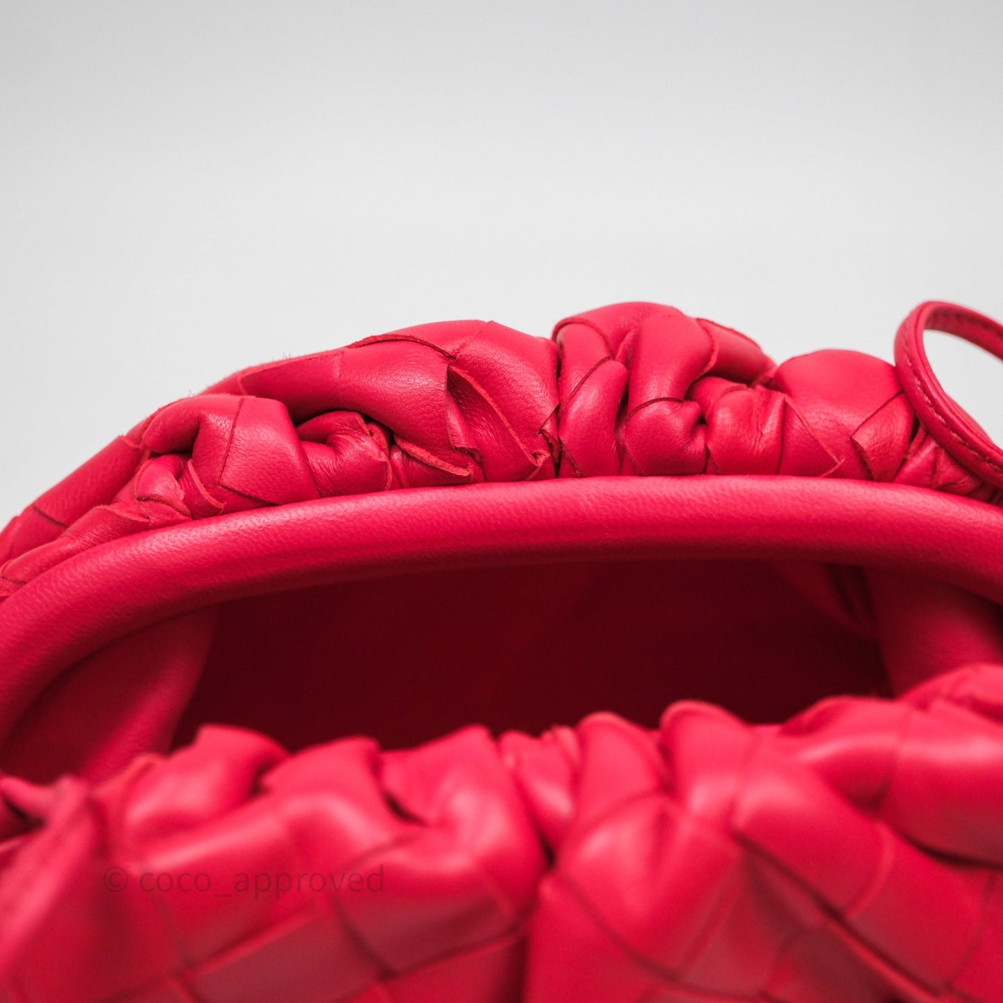 Bottega Veneta Mini Pouch Red Intrecciato Lambskin