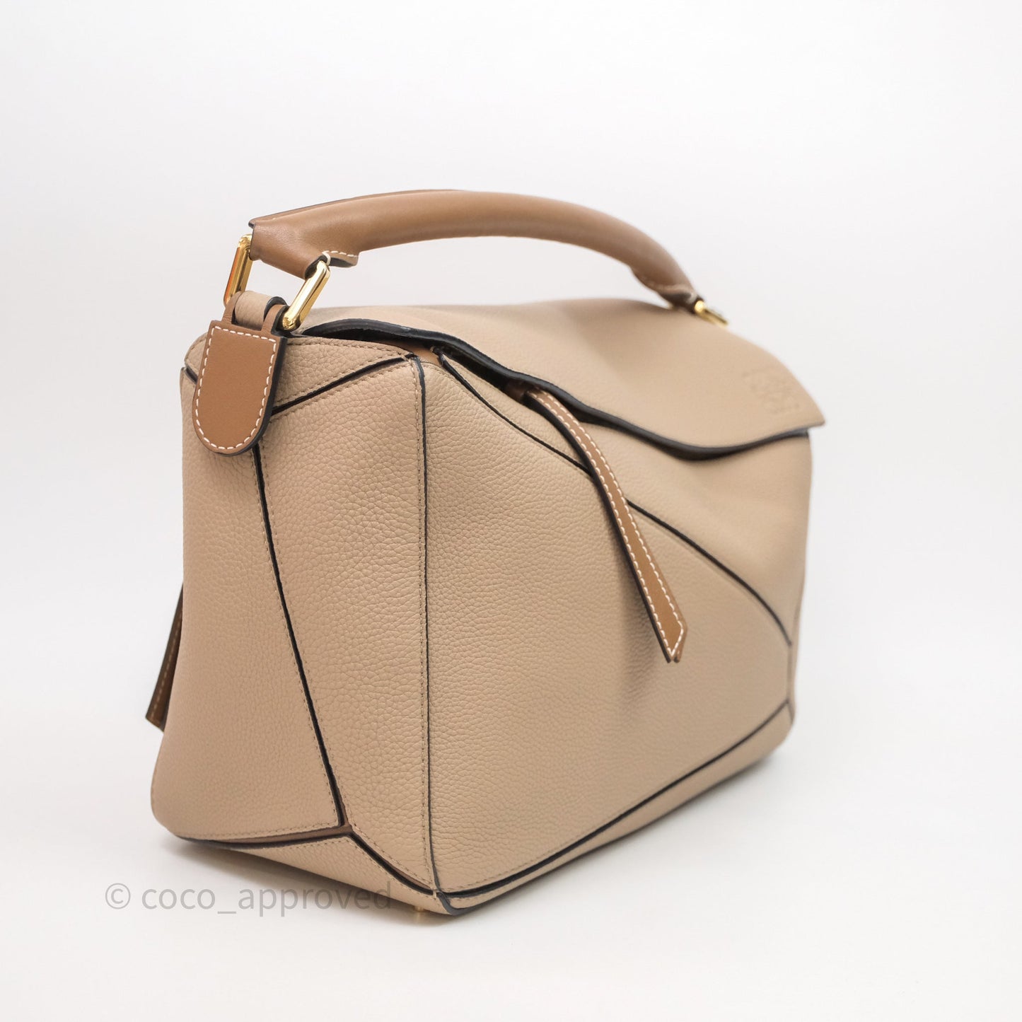 Loewe Medium Puzzle Bag Sand Mink Grained Calfskin