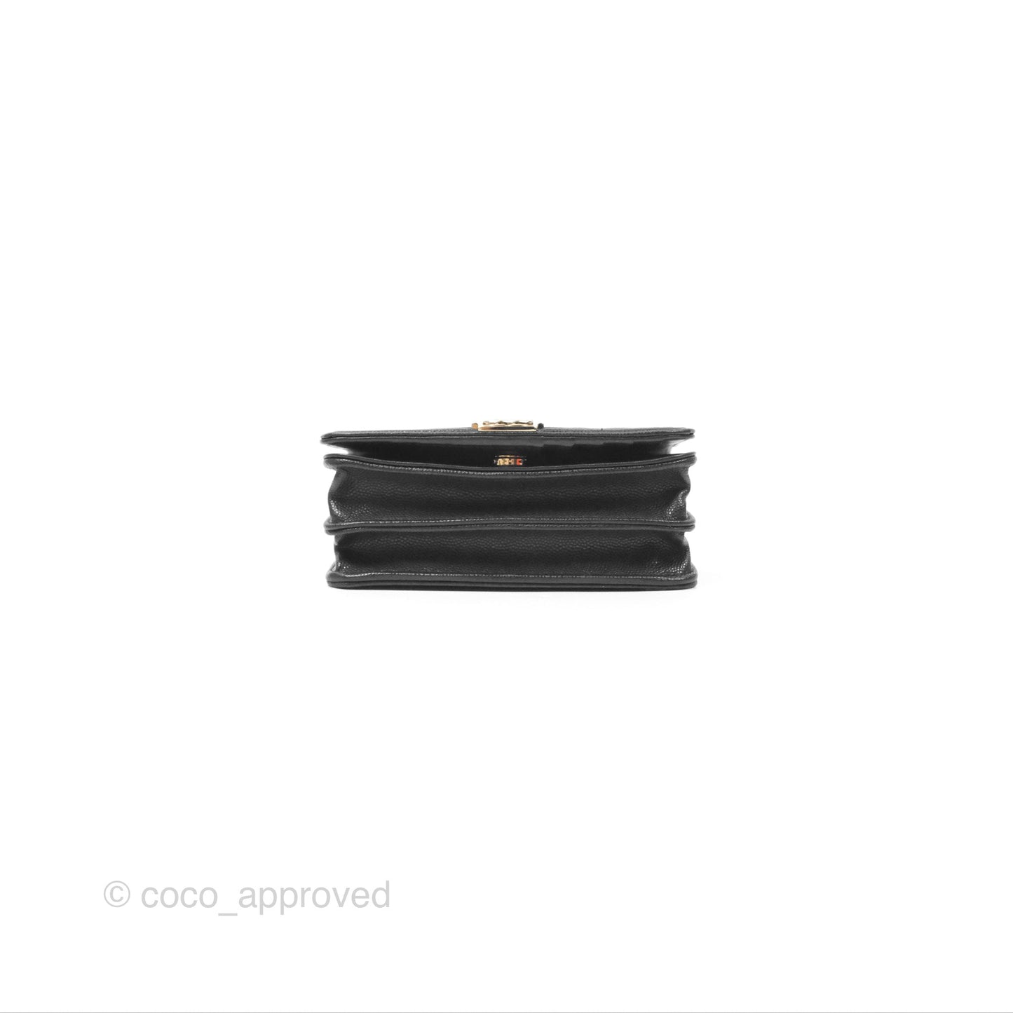 Chanel Mini Boy Quilted Wallet on Chain WOC Black Caviar Gold Hardware